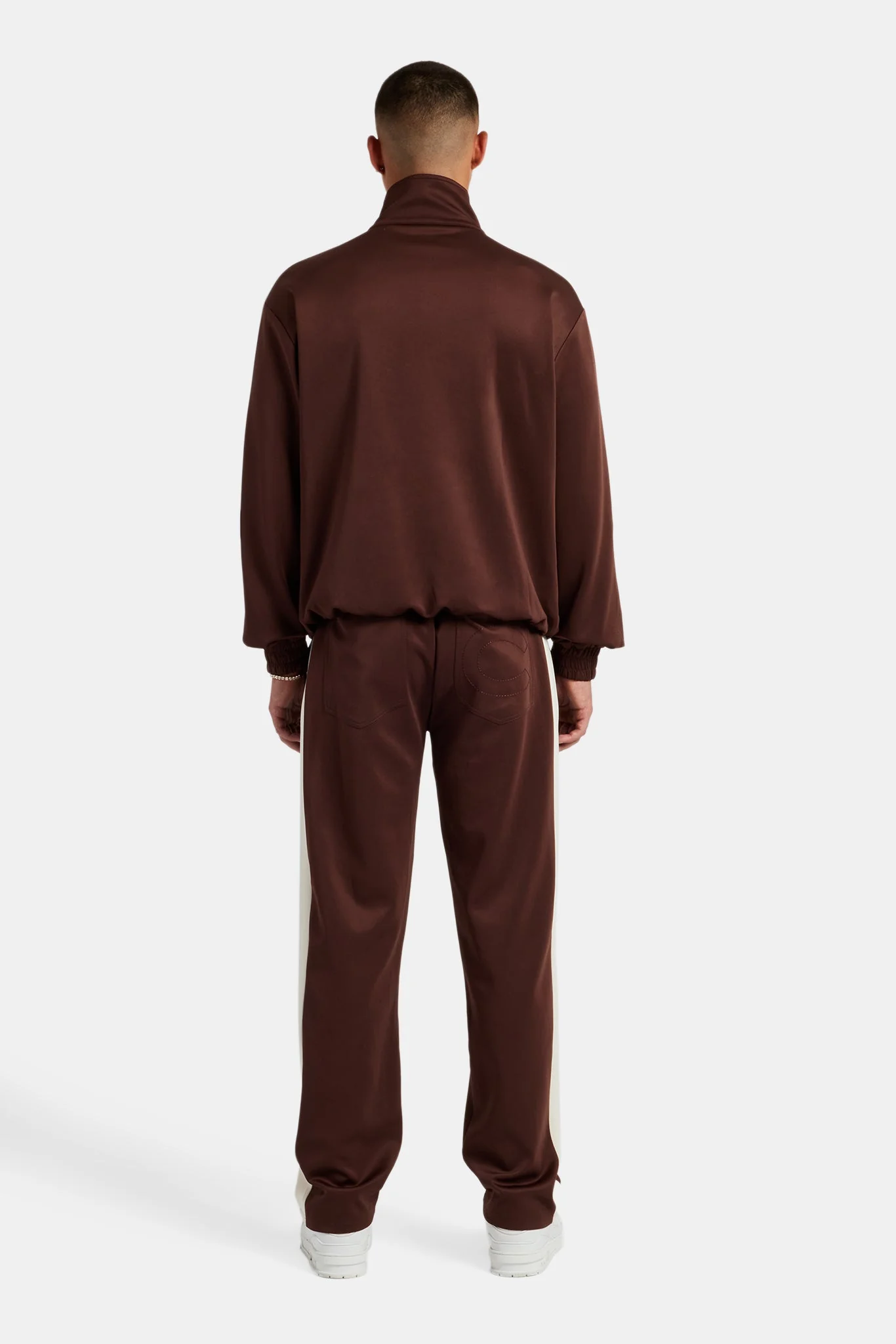 Contrast Panel Tracksuit - Chocolate - Image 2