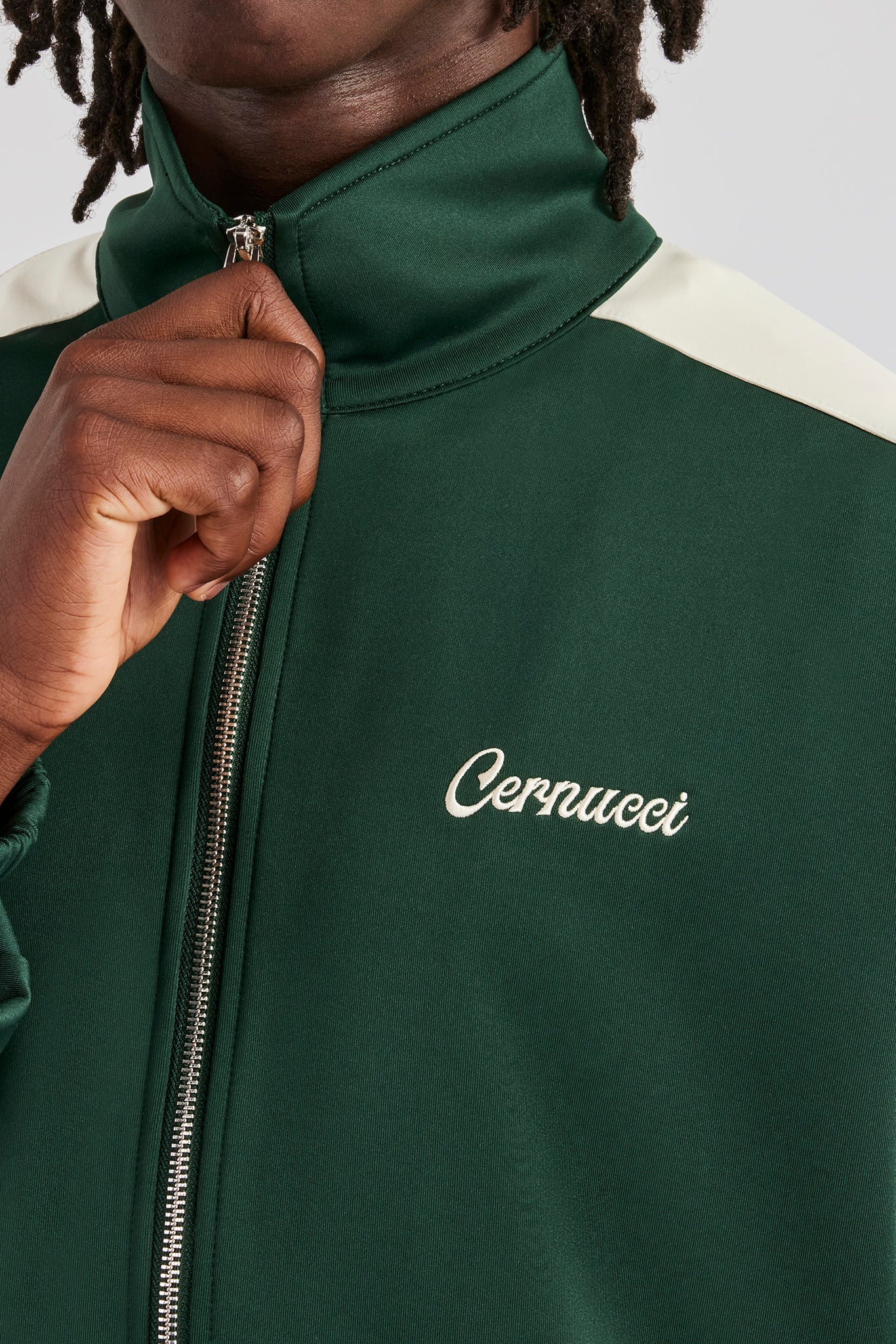 Contrast Panel Tracksuit - Forest Green - Image 2