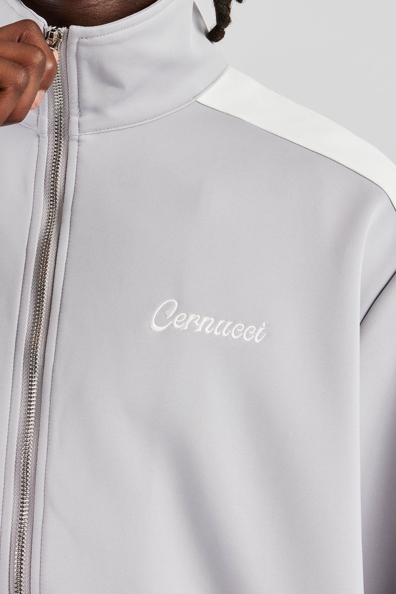 Contrast Panel Tracksuit - Grey - Image 4