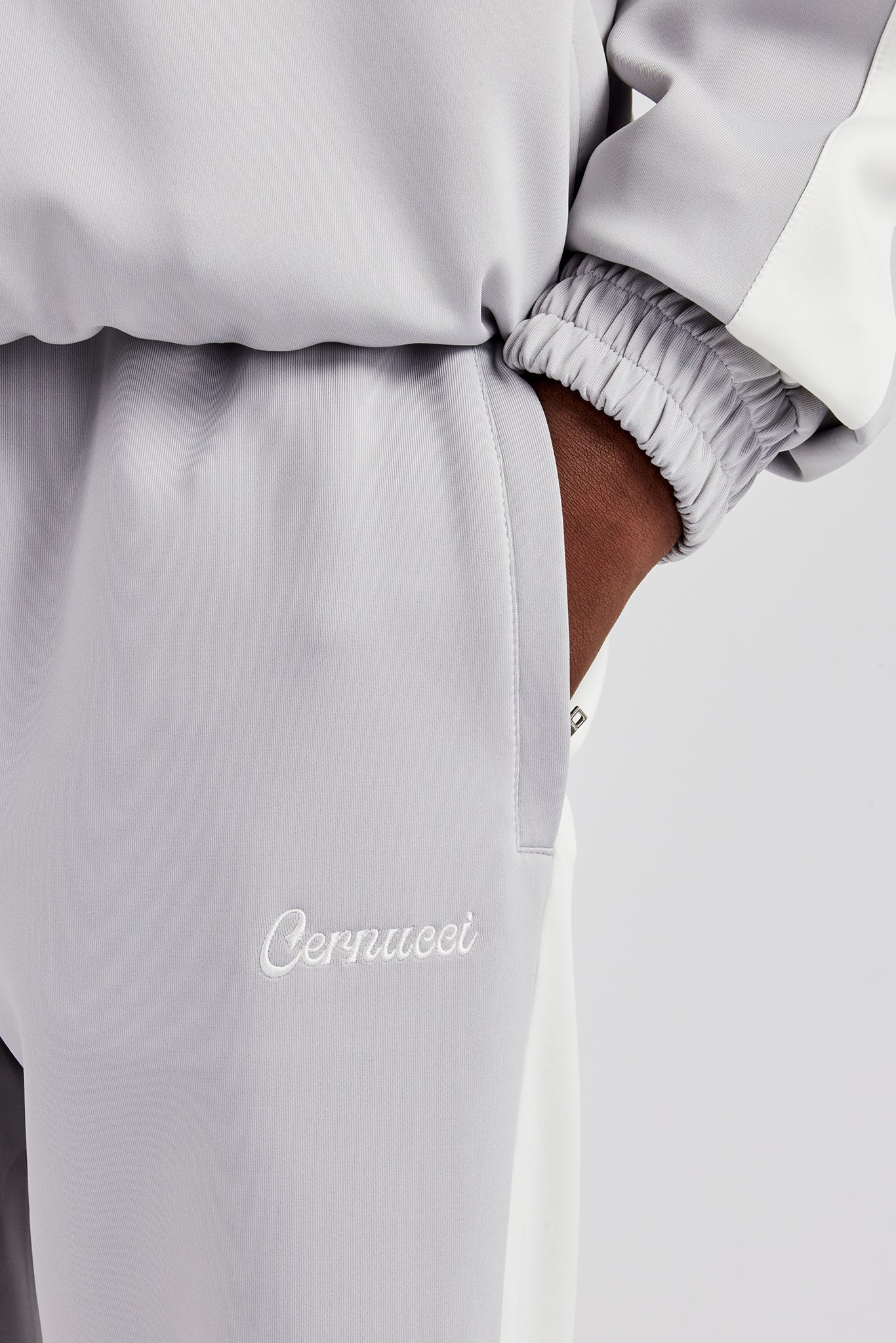Contrast Panel Tracksuit - Grey - Image 5