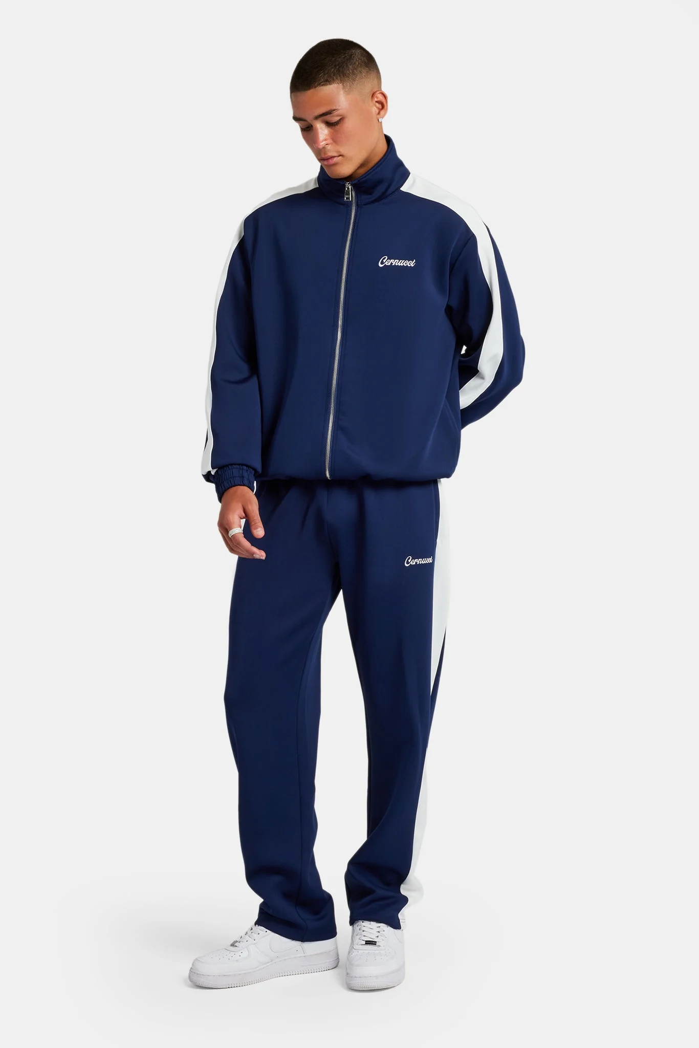 Contrast Panel Tracksuit - Navy - Image 5