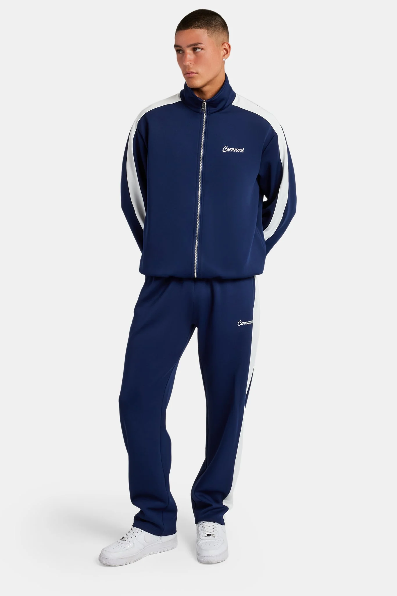 Contrast Panel Tracksuit - Navy - Image 6