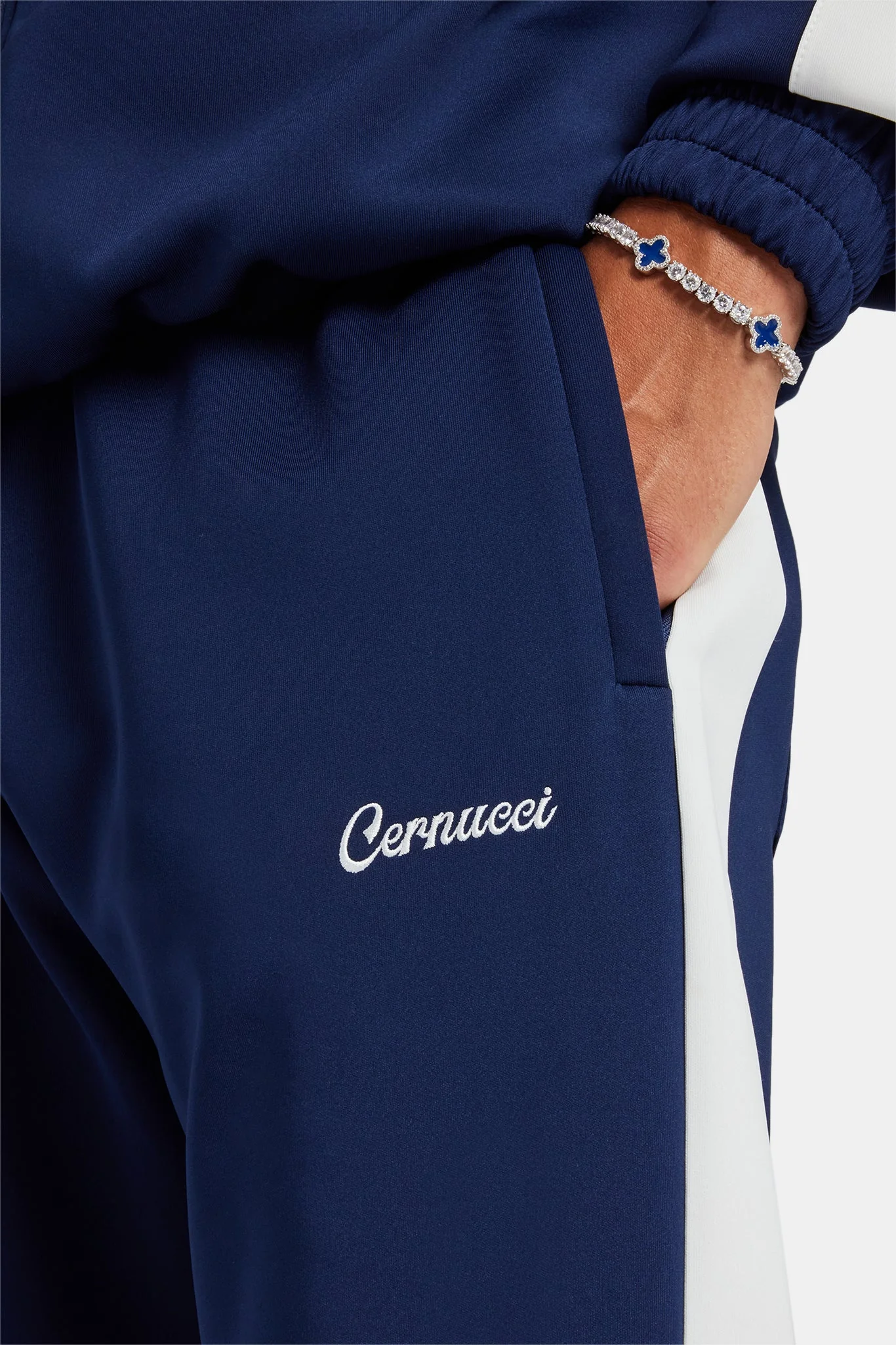 Contrast Panel Tracksuit - Navy - Image 8