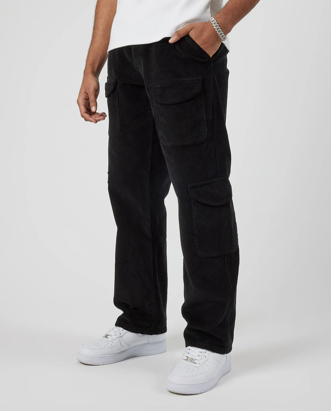 Cord Cargo Trouser - Black - Image 2