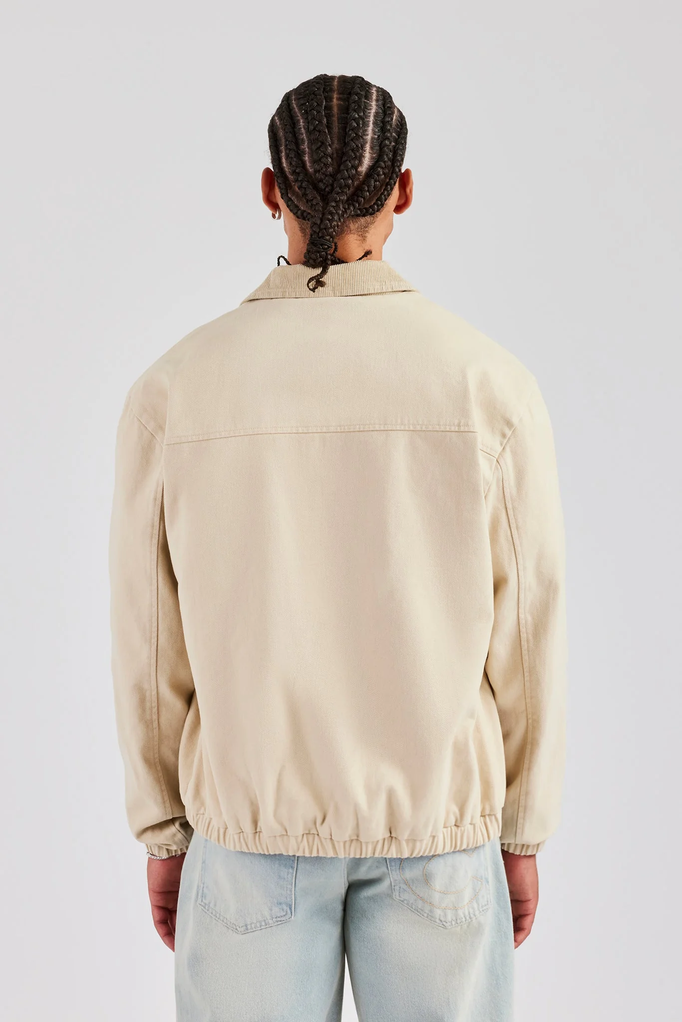 Cord Collar Carpenter Twill Harrington - Stone - Image 4