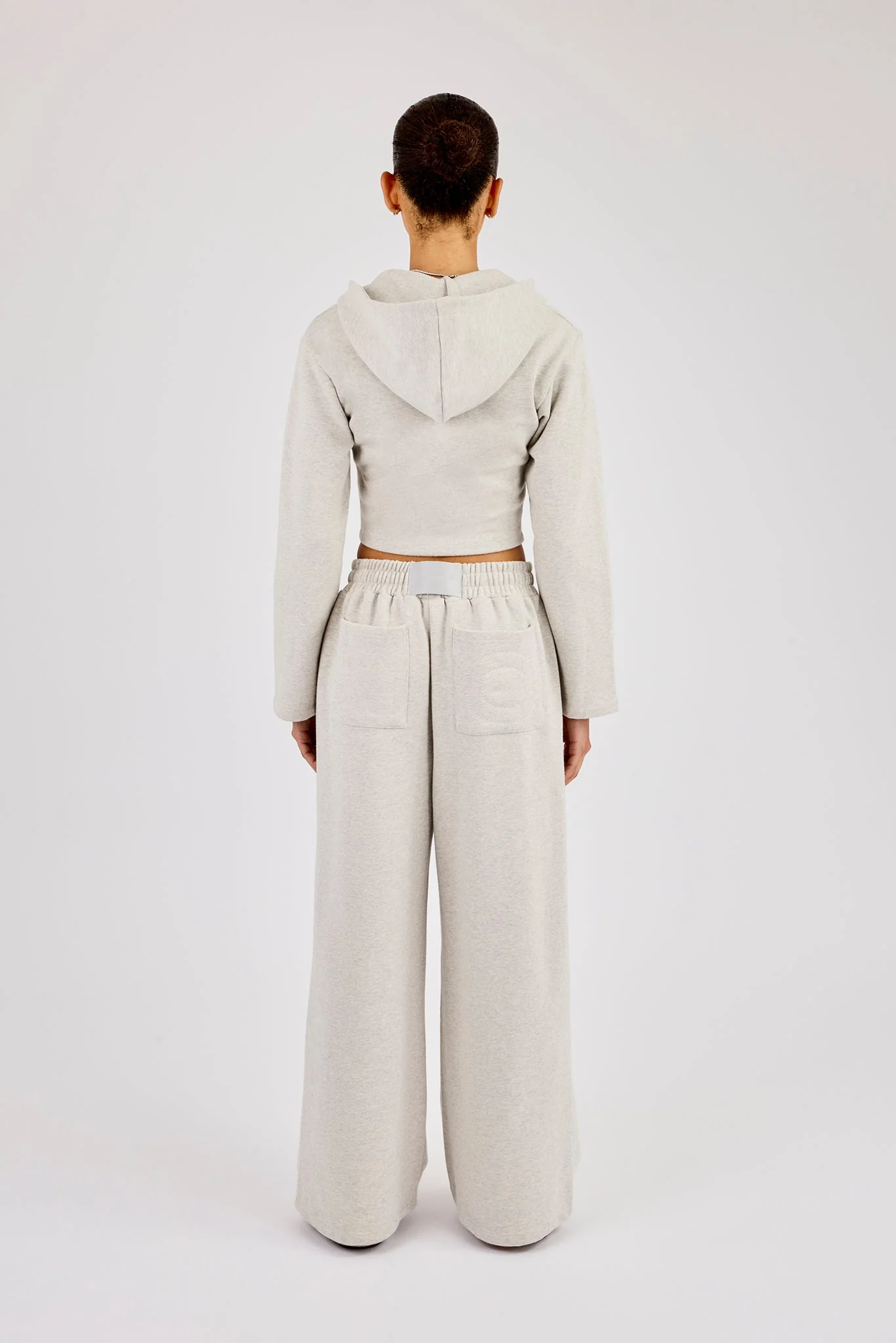 Corset Fitted Zip Hoodie & Super Baggy Jogger - Ash Grey - Image 3
