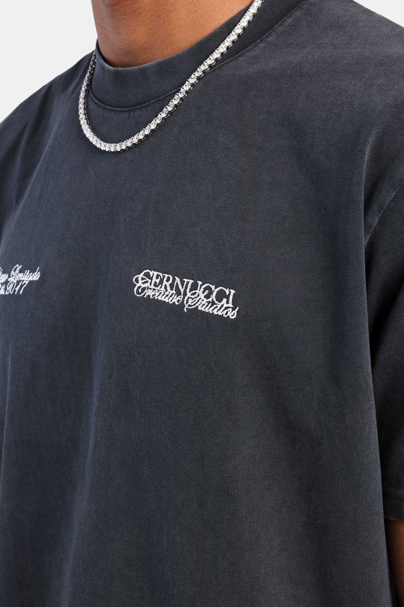 Creative Studio Embroidered  Washed T-Shirt - Vintage Wash - Image 4