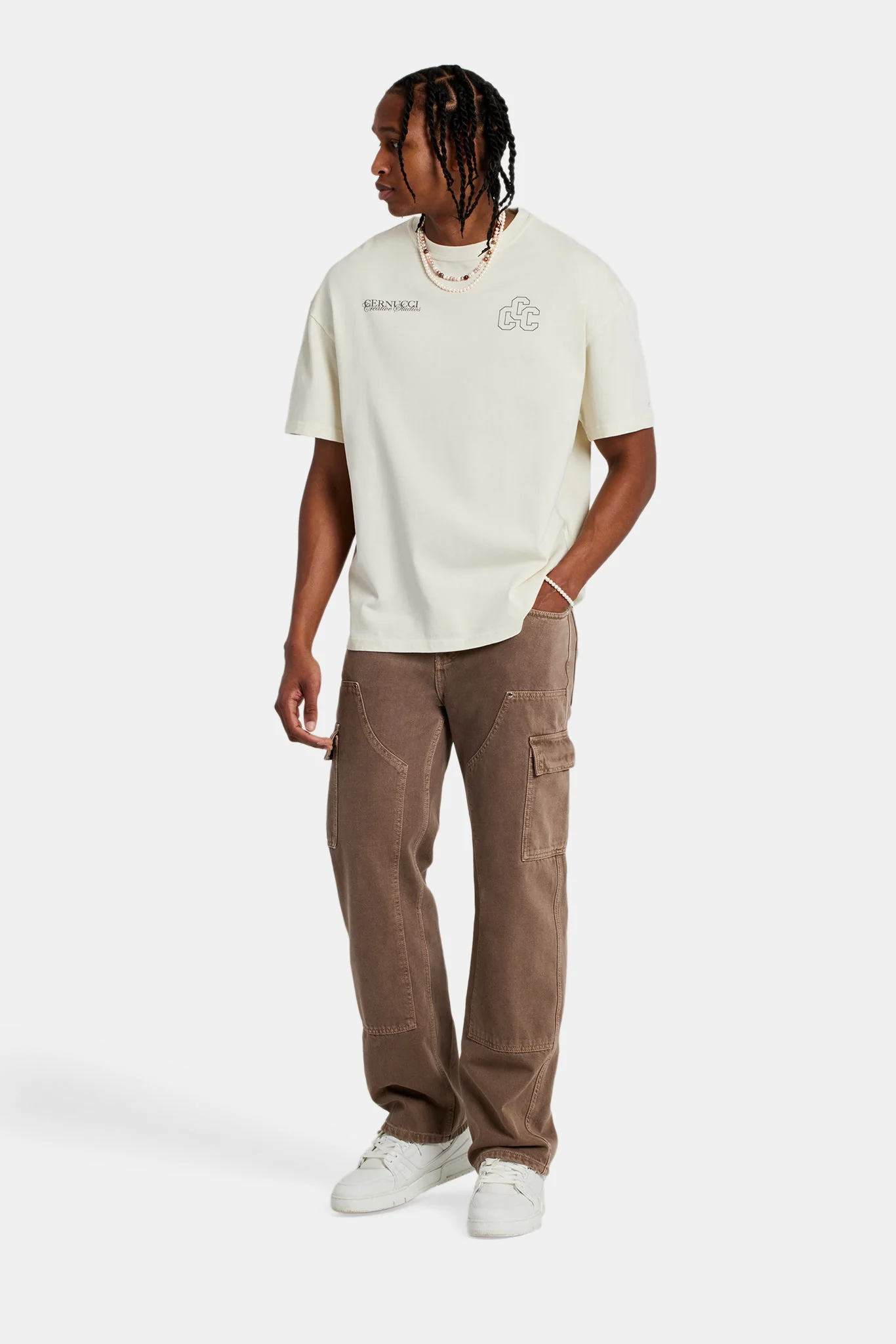 Creative Studios Oversized T-Shirt - Off White - Image 2