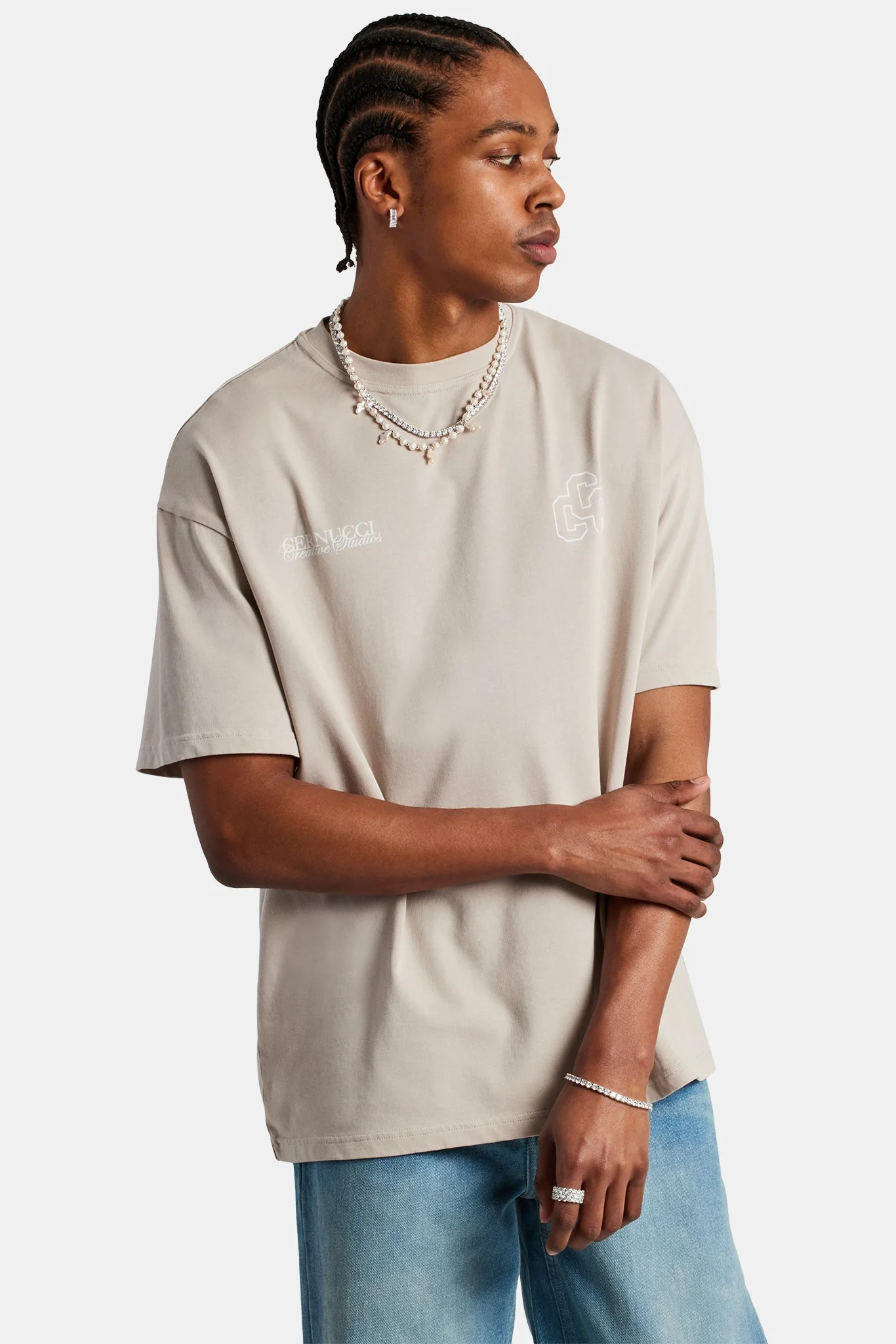 Creative Studios Oversized T-Shirt - Stone - Image 5