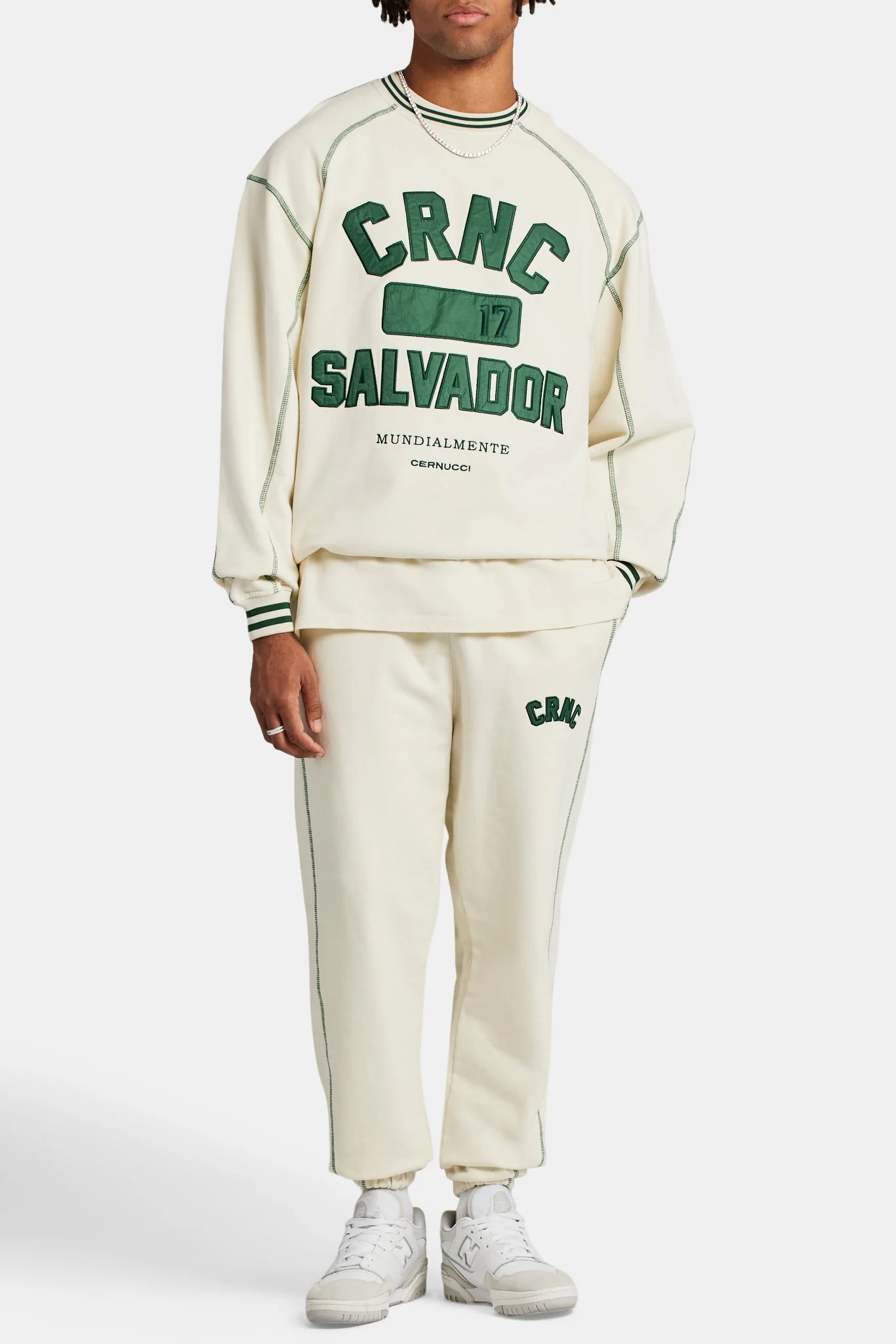 Crnc Applique Salvador Varsity Sweatshirt - Ecru - Image 4