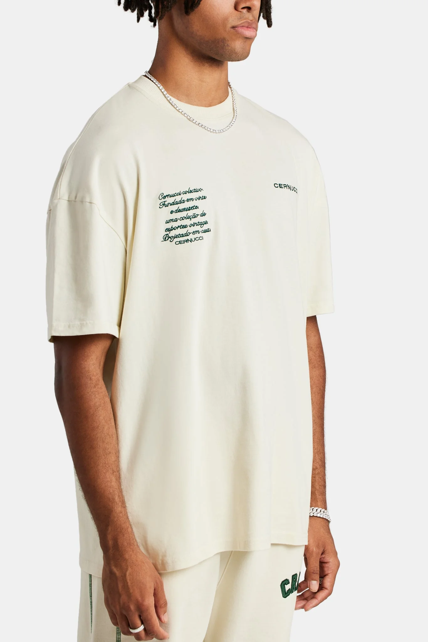 Crnc Back Applique Varsity T-shirt - Ecru - Image 3