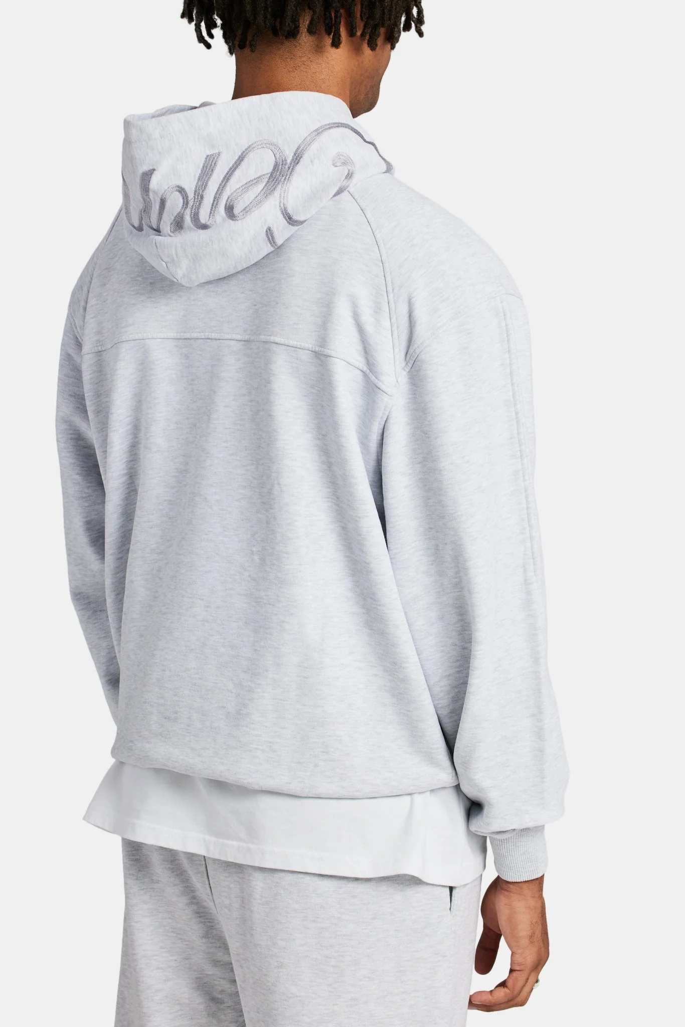 Crnc Salvador Applique Varsity Hoodie - Grey Marl - Image 2