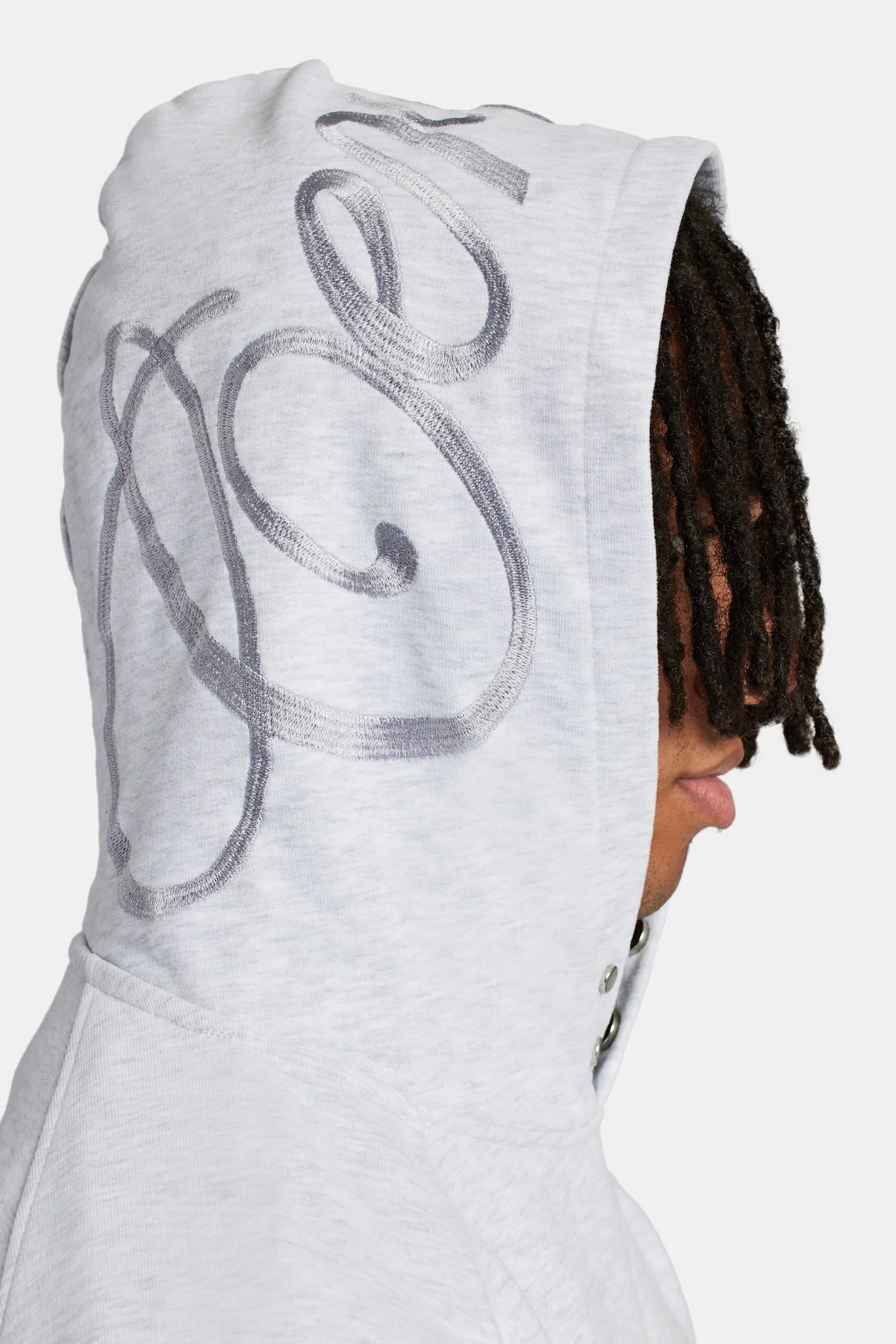 Crnc Salvador Applique Varsity Hoodie - Grey Marl - Image 3