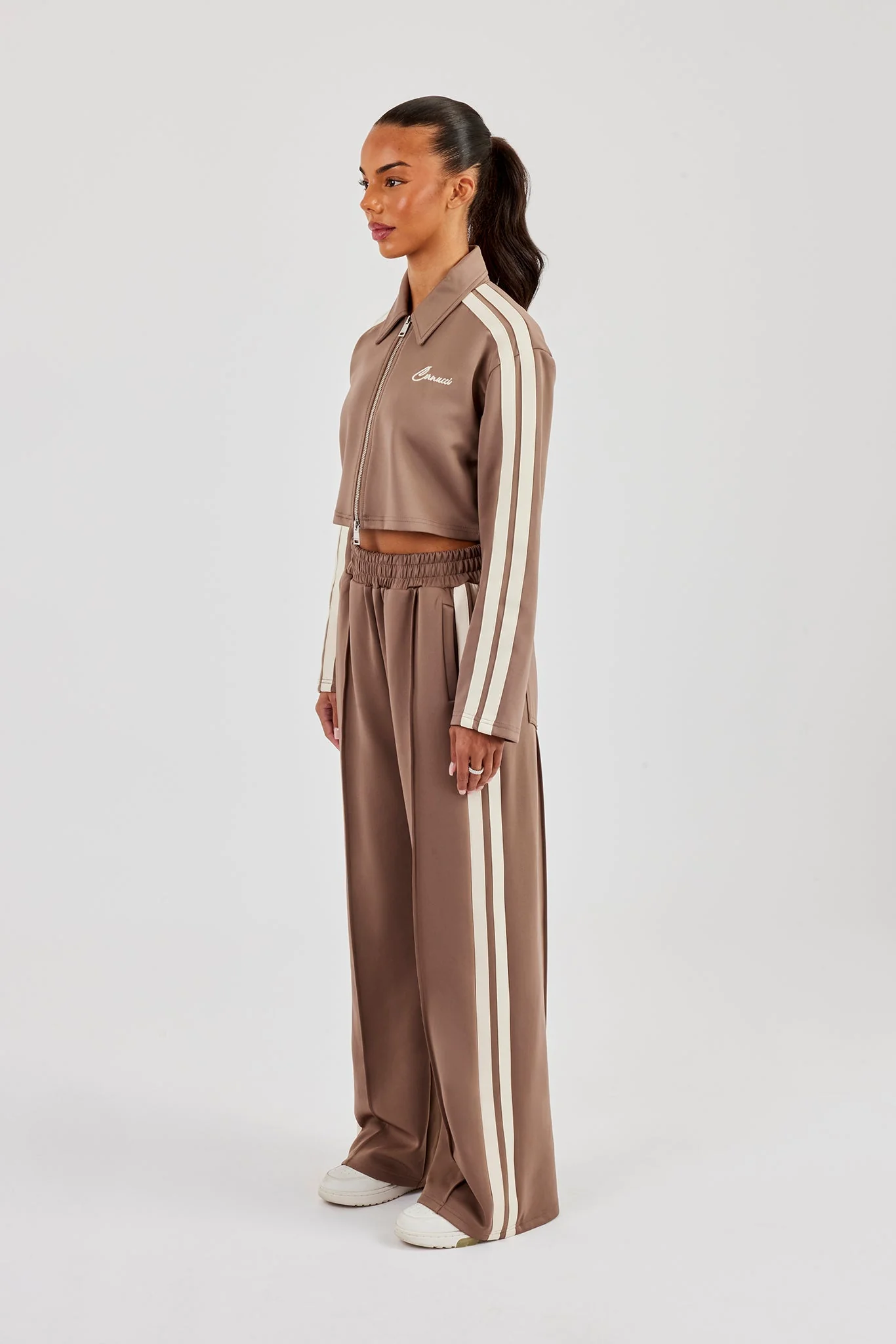 Cropped Harrington Taping Tracksuit - Taupe - Image 2