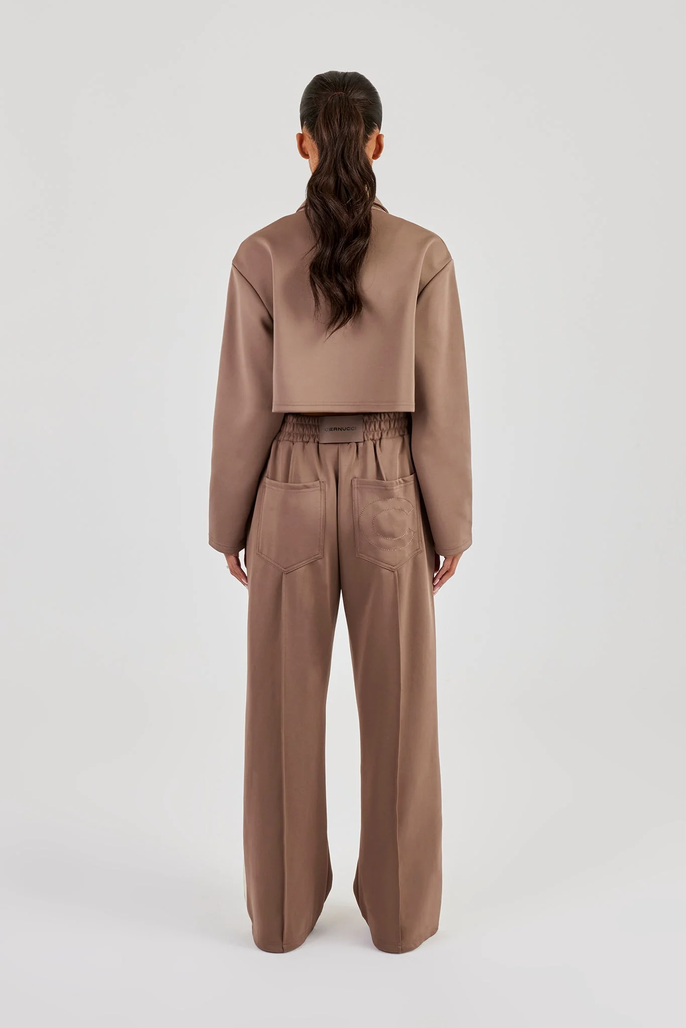Cropped Harrington Taping Tracksuit - Taupe - Image 4