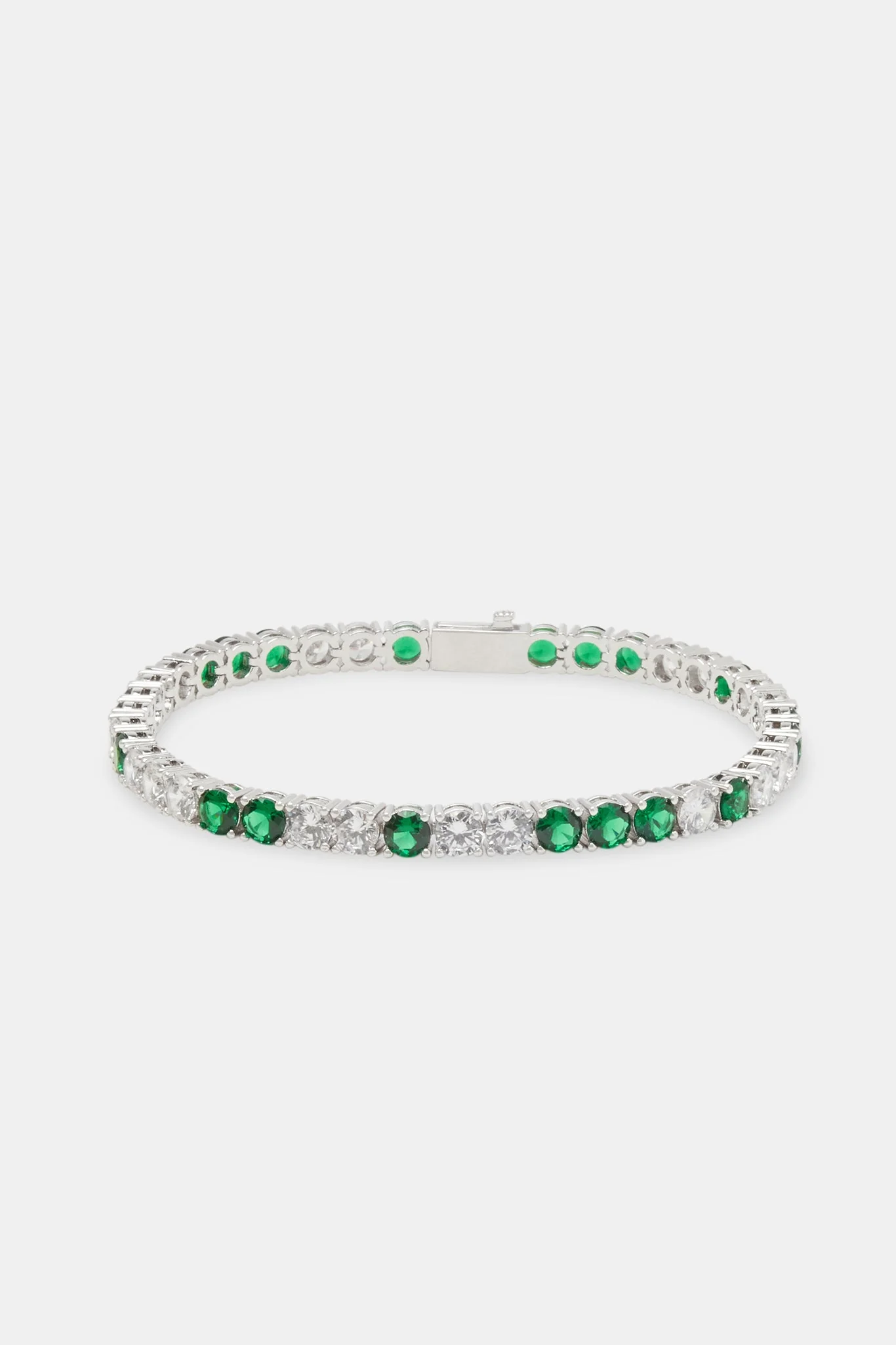 Dark Green Colourblock Tennis Bracelet - 5mm - Image 2