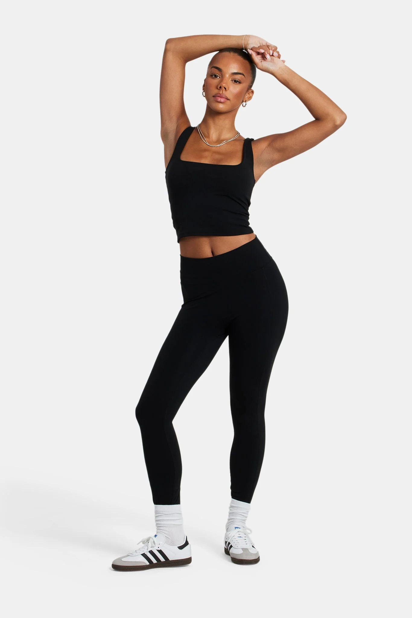 Deep Waistband Legging - Black - Image 2