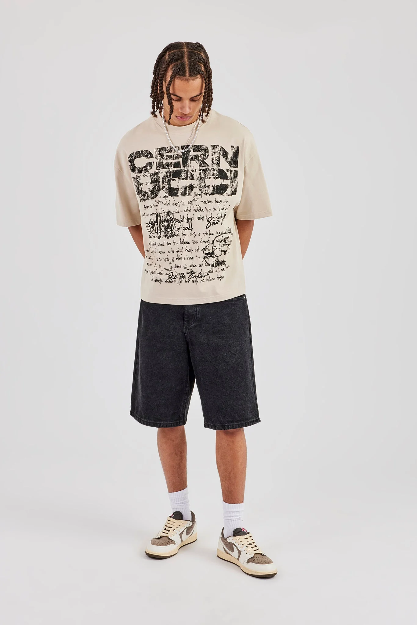 Denim Bermuda Jorts - Washed Black - Image 2