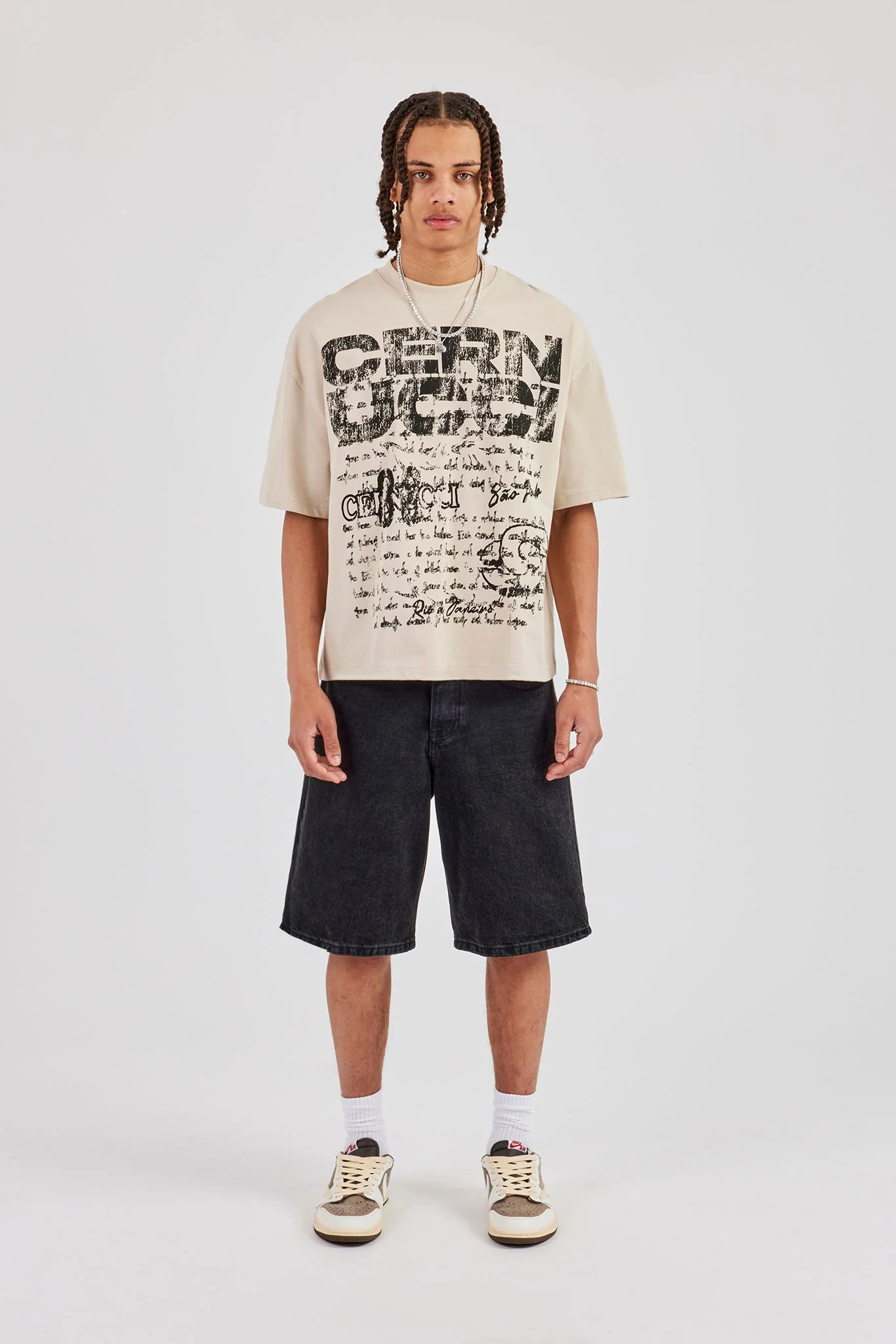 Denim Bermuda Jorts - Washed Black - Image 4