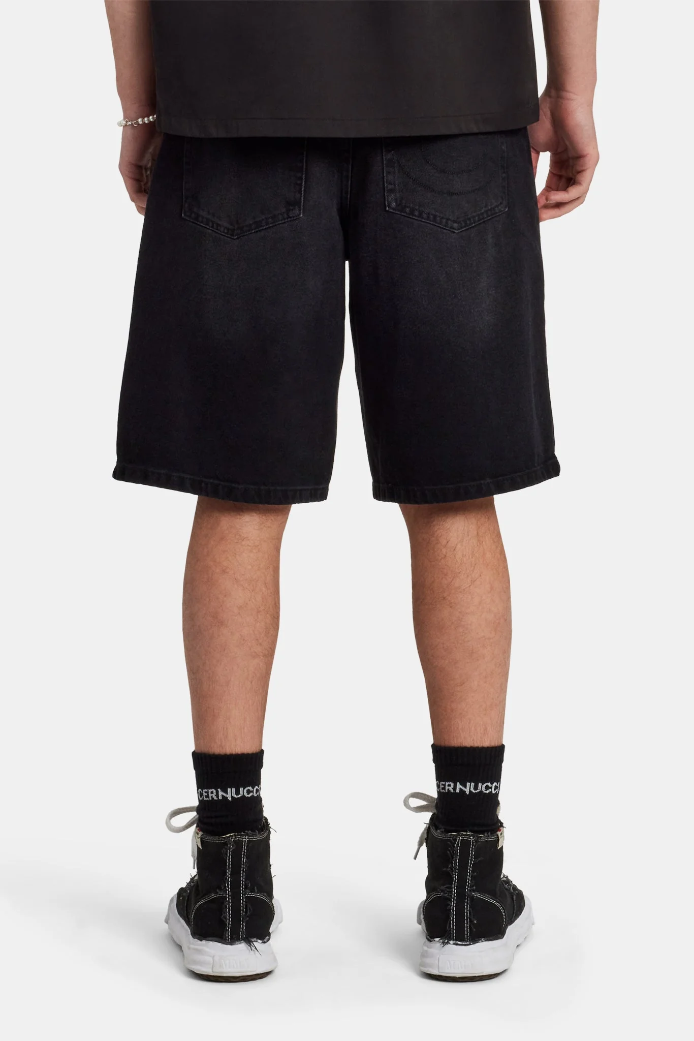 Denim Bermuda Jorts - Washed Black - Image 4