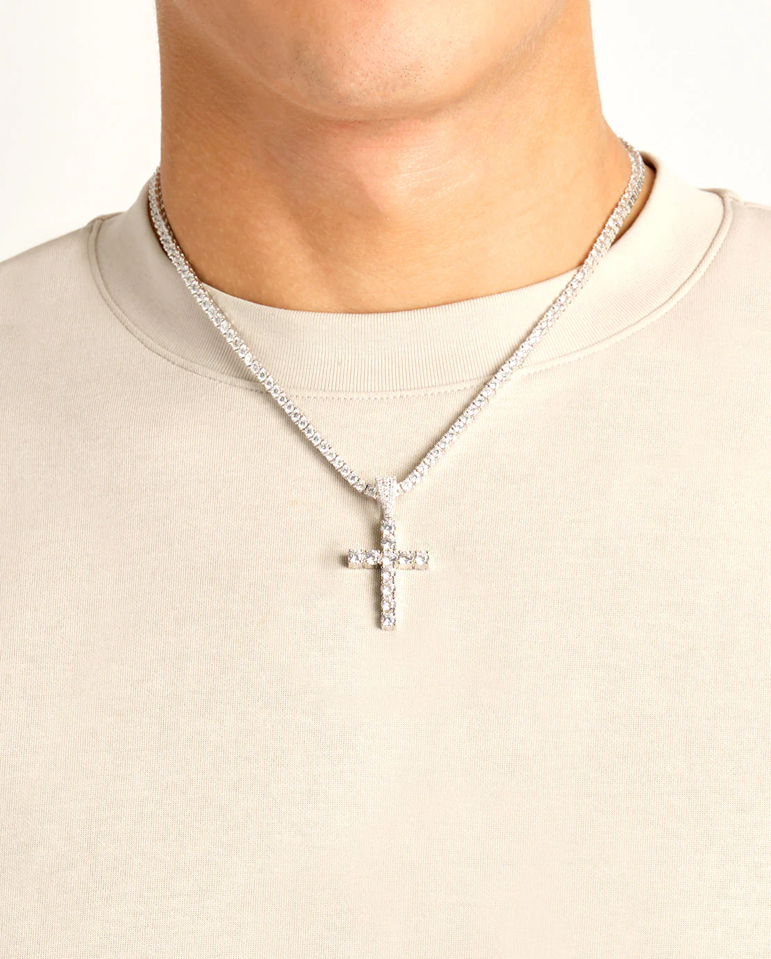 Iced Cross Pendant - 30mm - Image 4