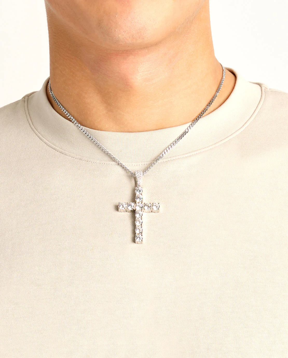Iced Cross Pendant - 30mm - Image 6