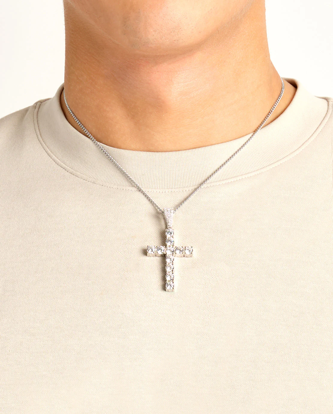 Iced Cross Pendant - 30mm - Image 8