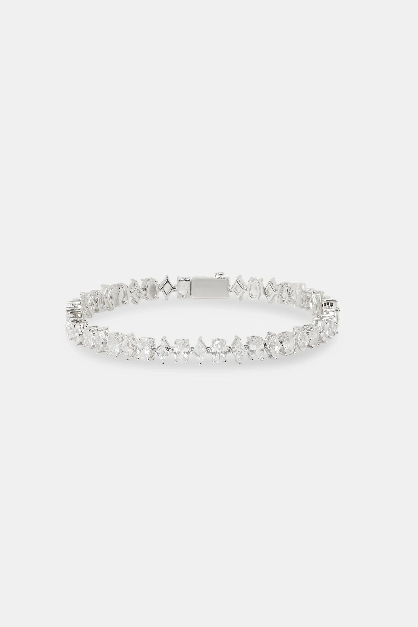 Diamond & Oval Stone Tennis Bracelet - 6mm - Image 2