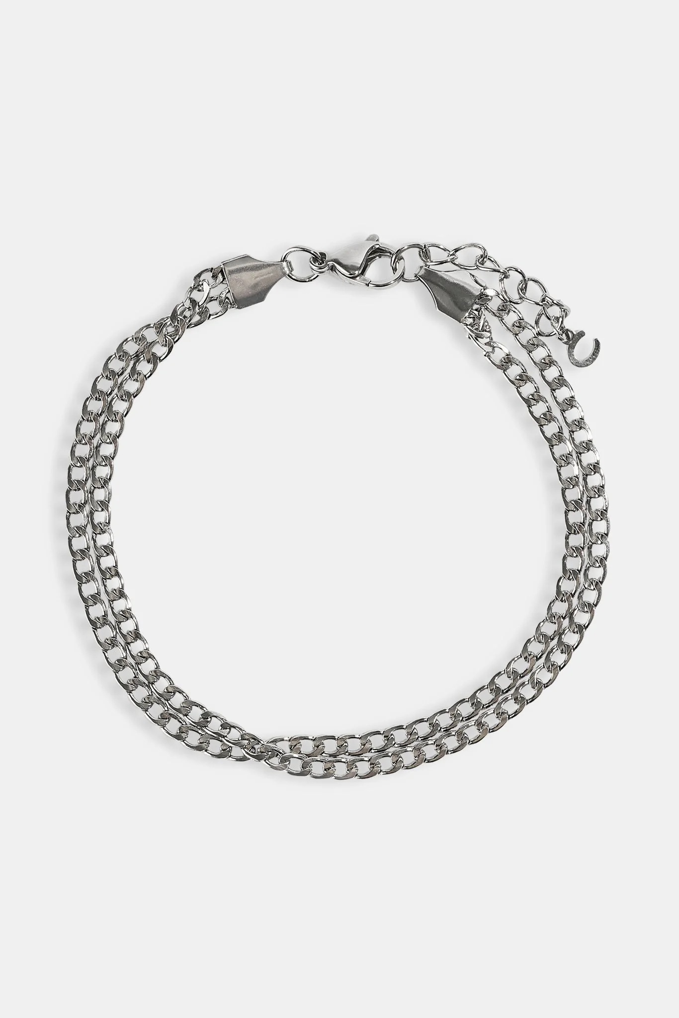 Double Curb Bracelet - 6mm - White - Image 2