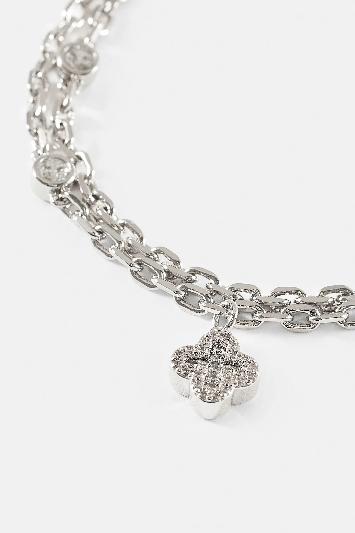Double Layer Iced & Motif Rolo Bracelet - 10mm - Image 4
