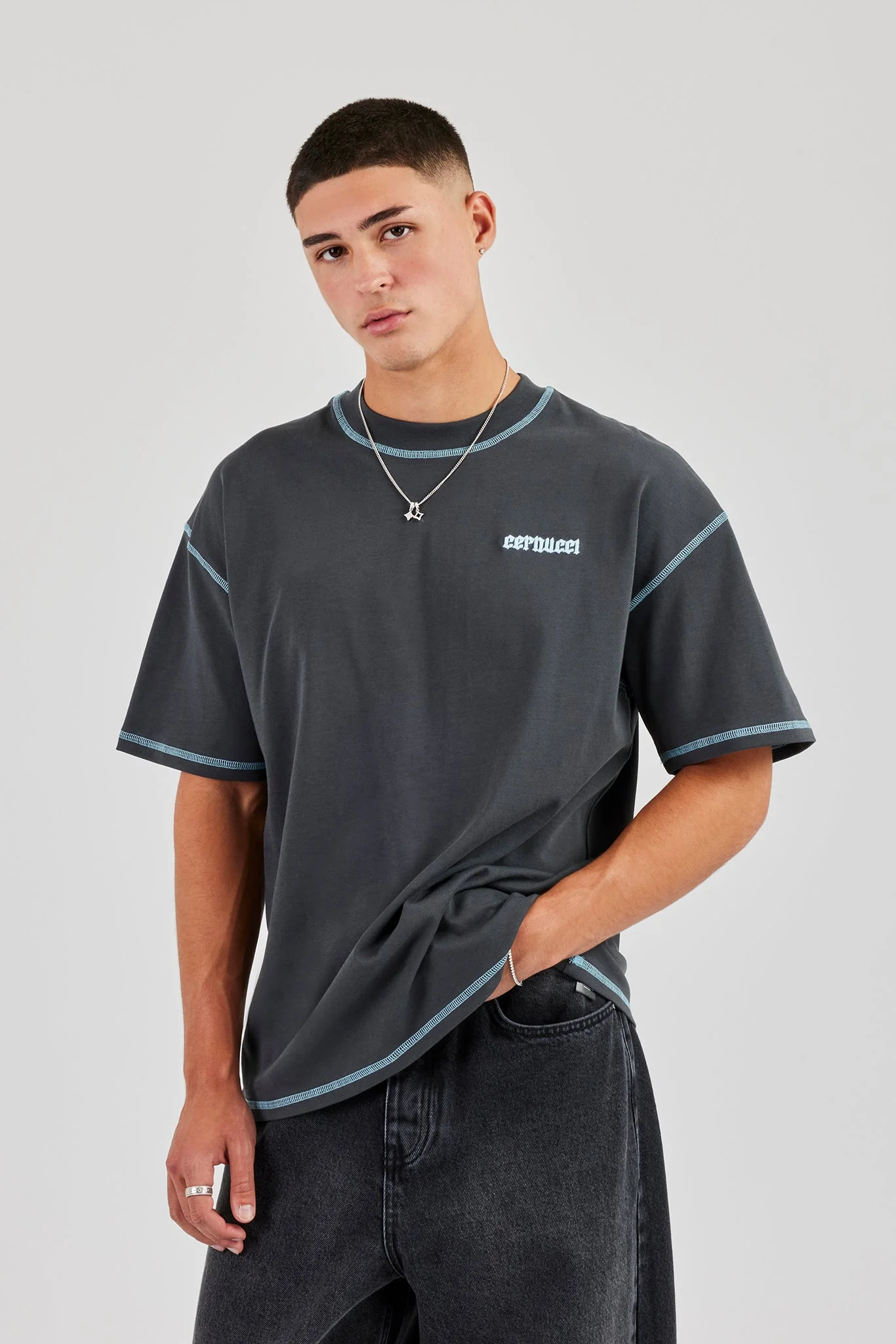 Eagle 86 Oversized T-Shirt - Charcoal - Image 2