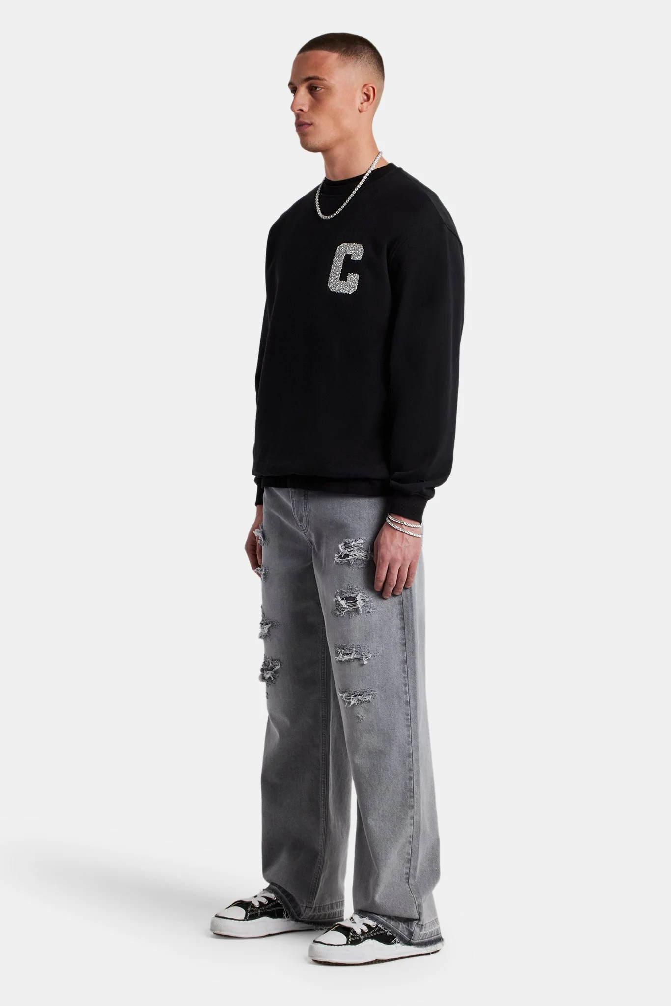 Embellished C Sweatshirt - Black - Image 2