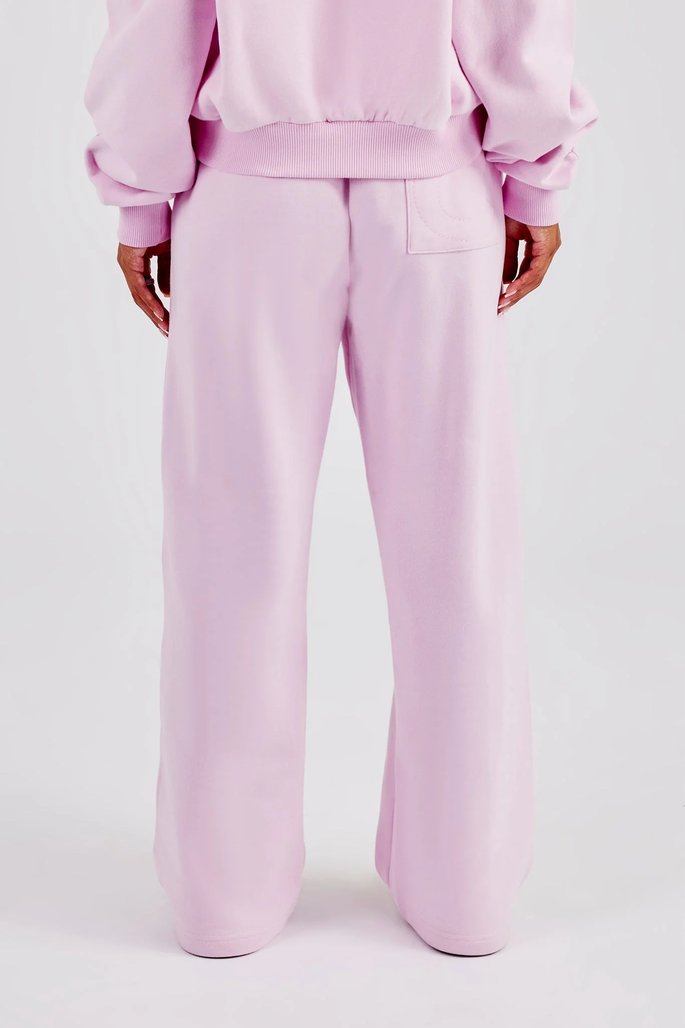 Embroidered Applique Wide Leg Jogger - Pink - Image 3