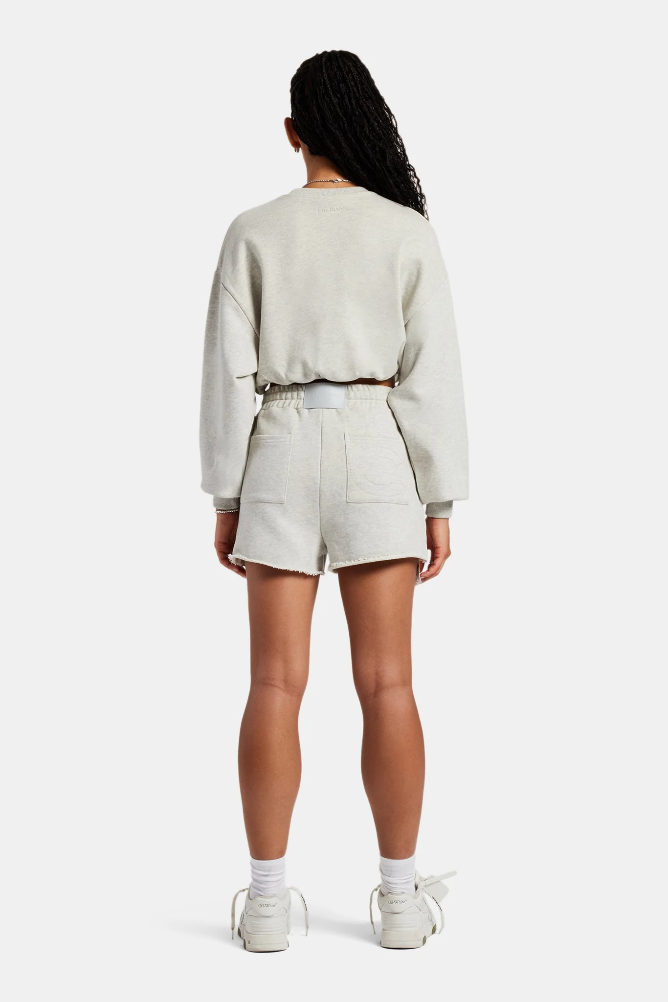 Esportivo Embroidered Sweat & Short Set - Grey Marl - Image 3