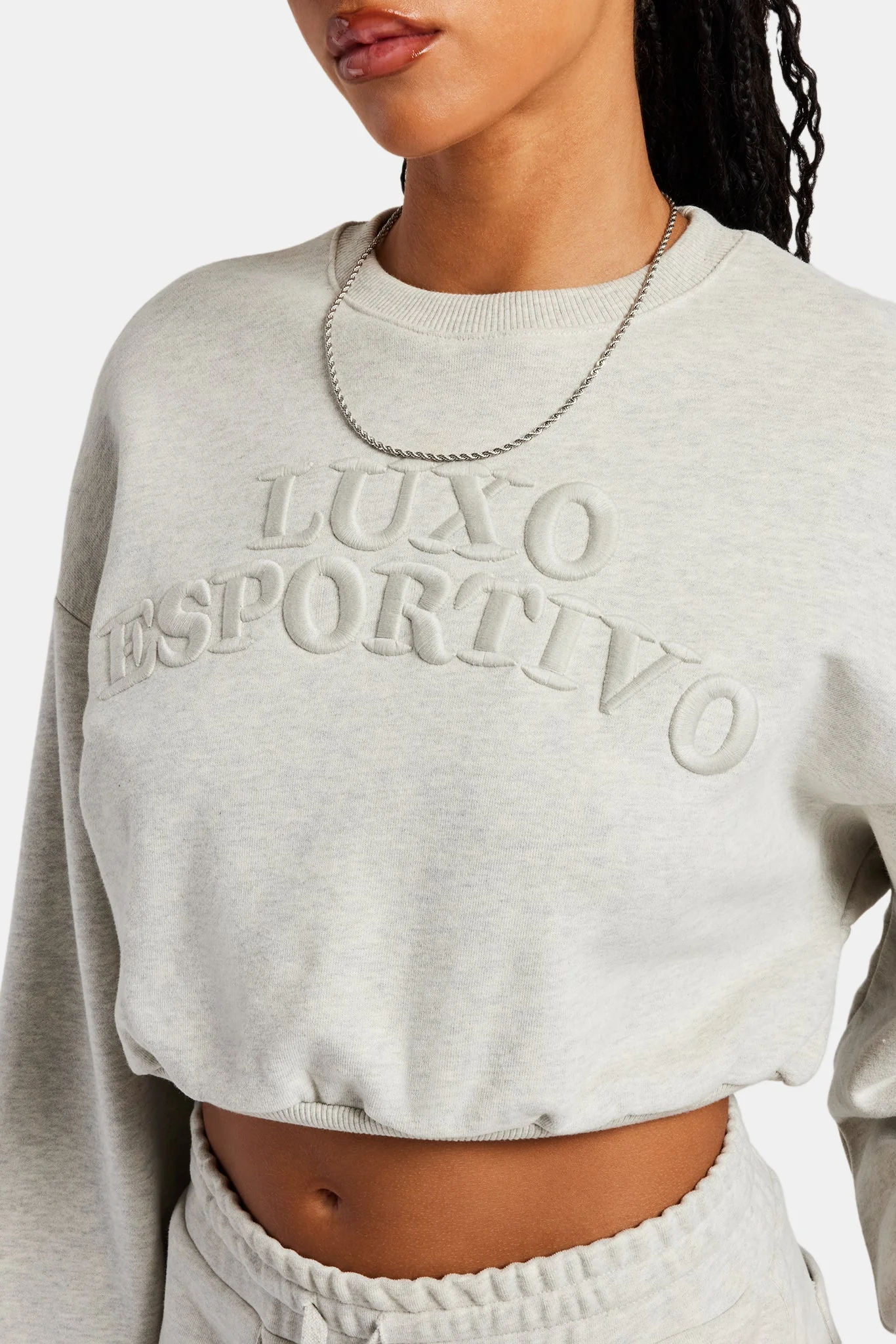 Esportivo Embroidered Sweatshirt - Grey Marl - Image 2