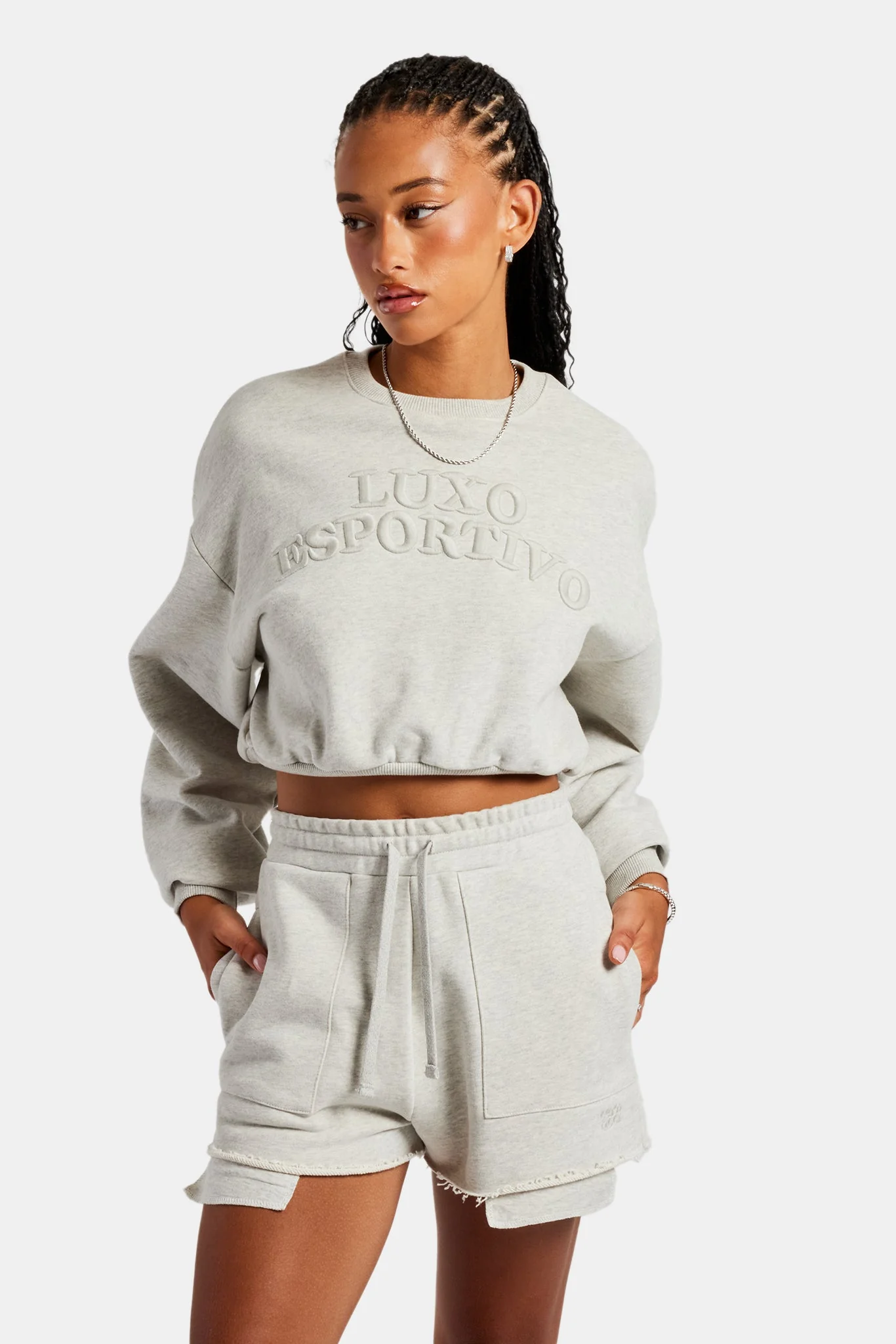 Esportivo Embroidered Sweatshirt - Grey Marl - Image 4