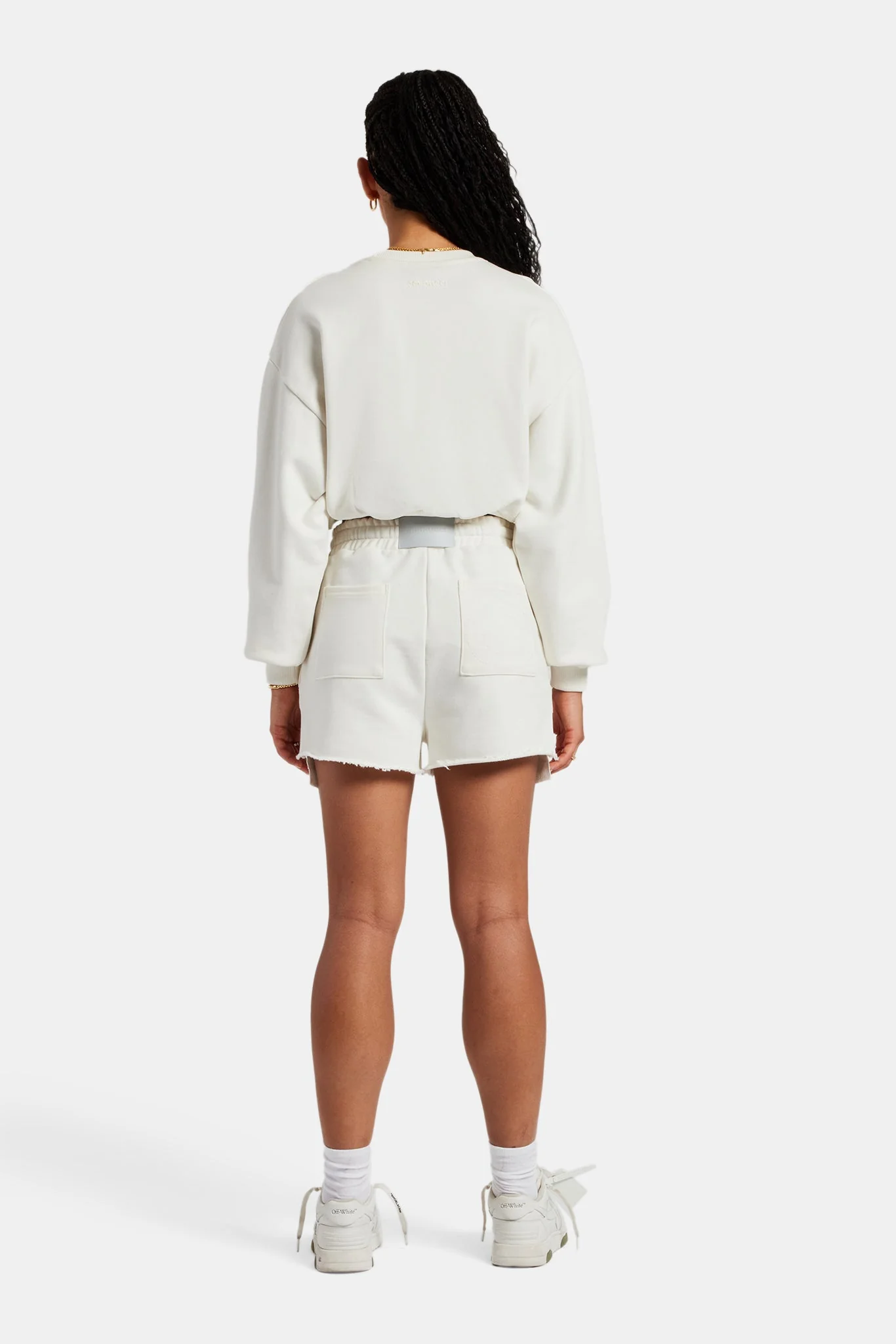 Esportivo Embroidered Sweatshirt & Short Set - Off White - Image 3