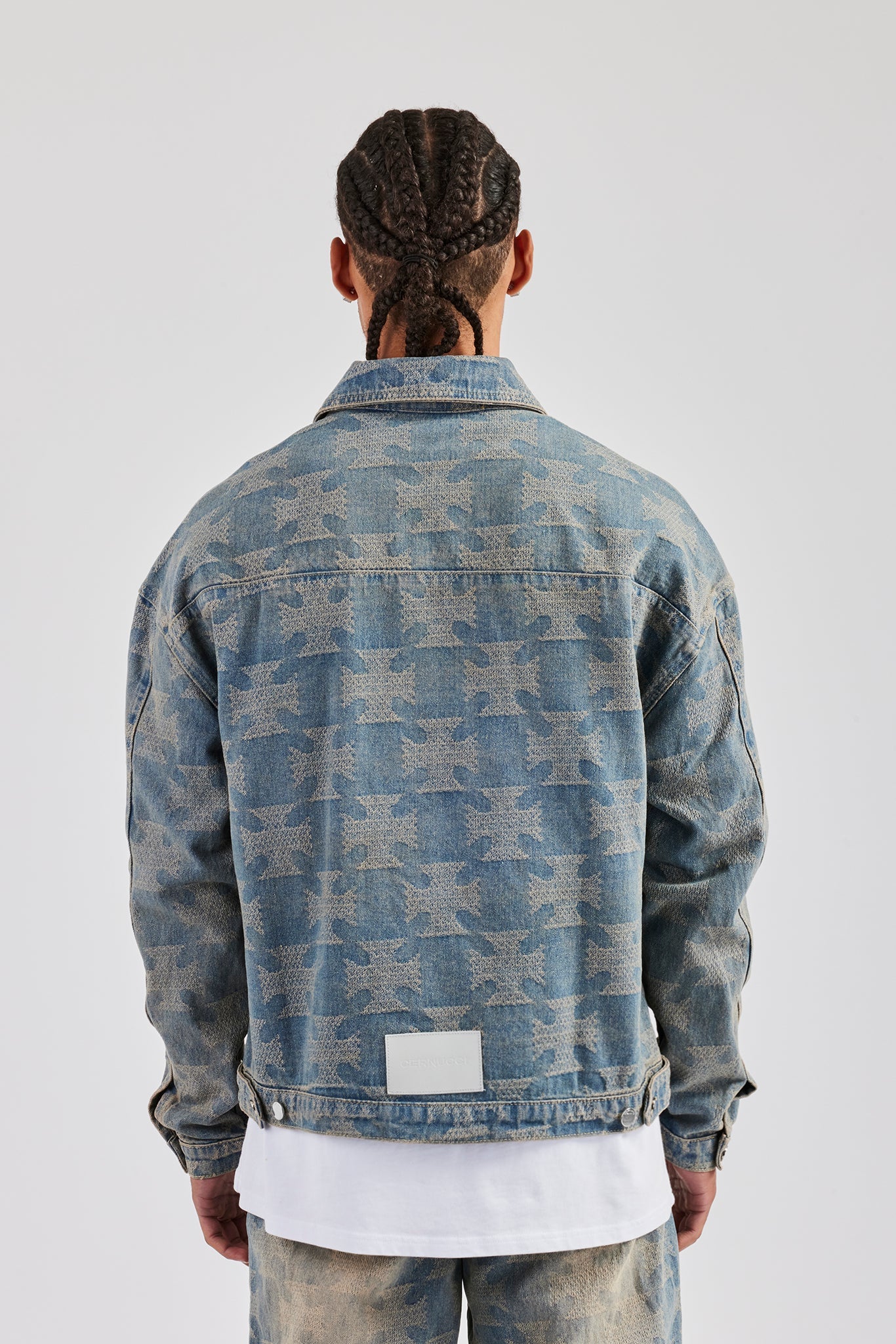 Etched Oversized Denim Jacket - Antique Wash - Image 4