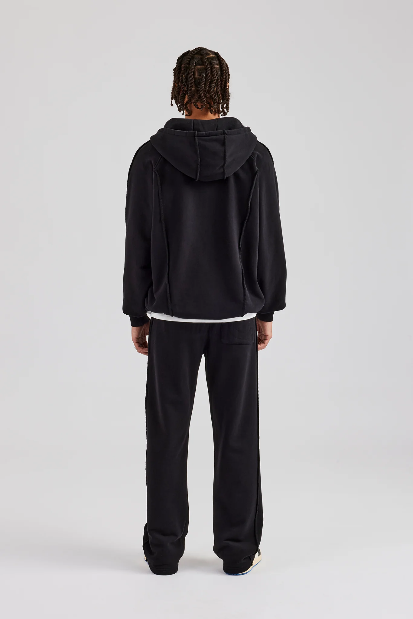 Exposed Seam Tracksuit - Black - Image 4
