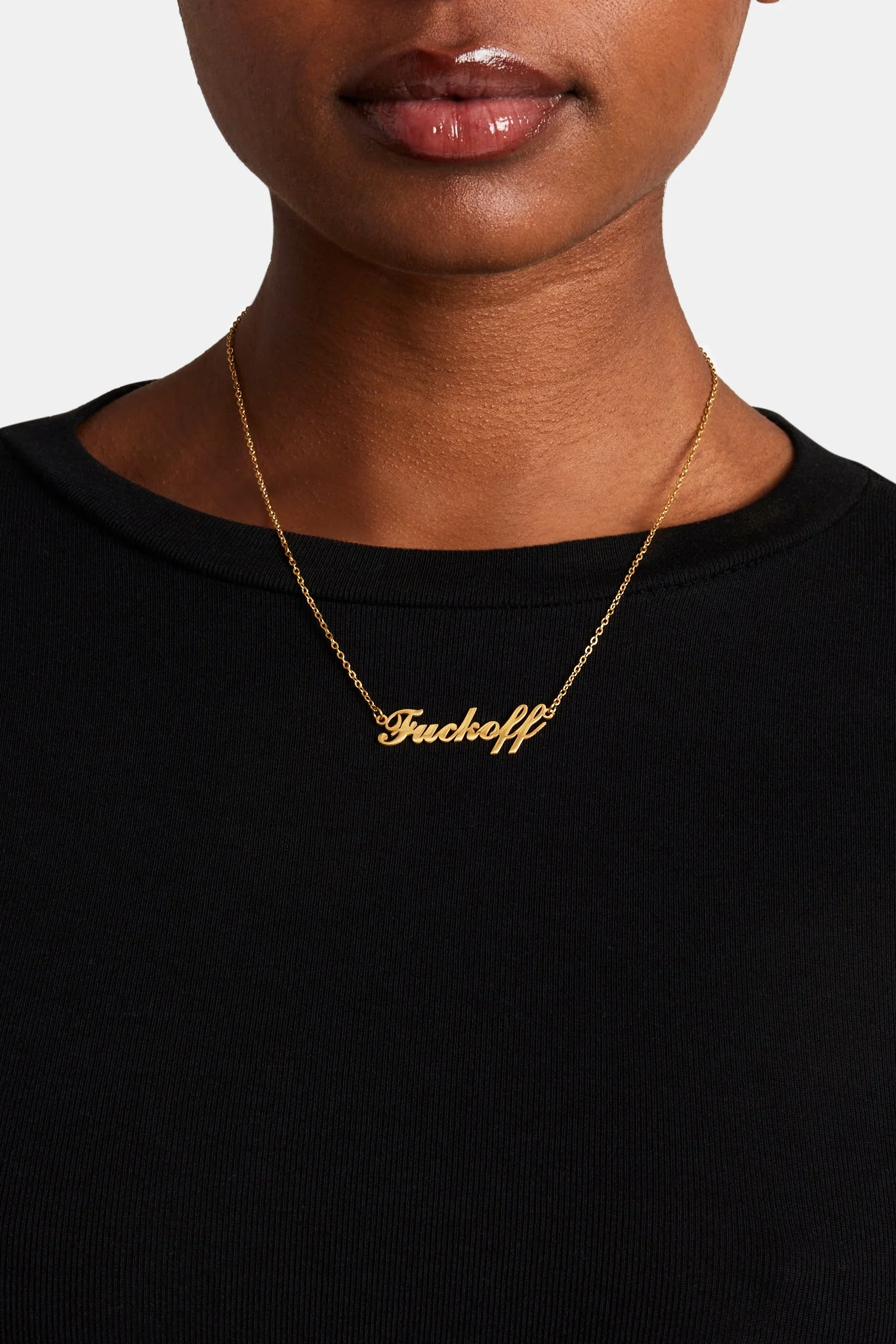 F Off Necklace - Gold - Image 2