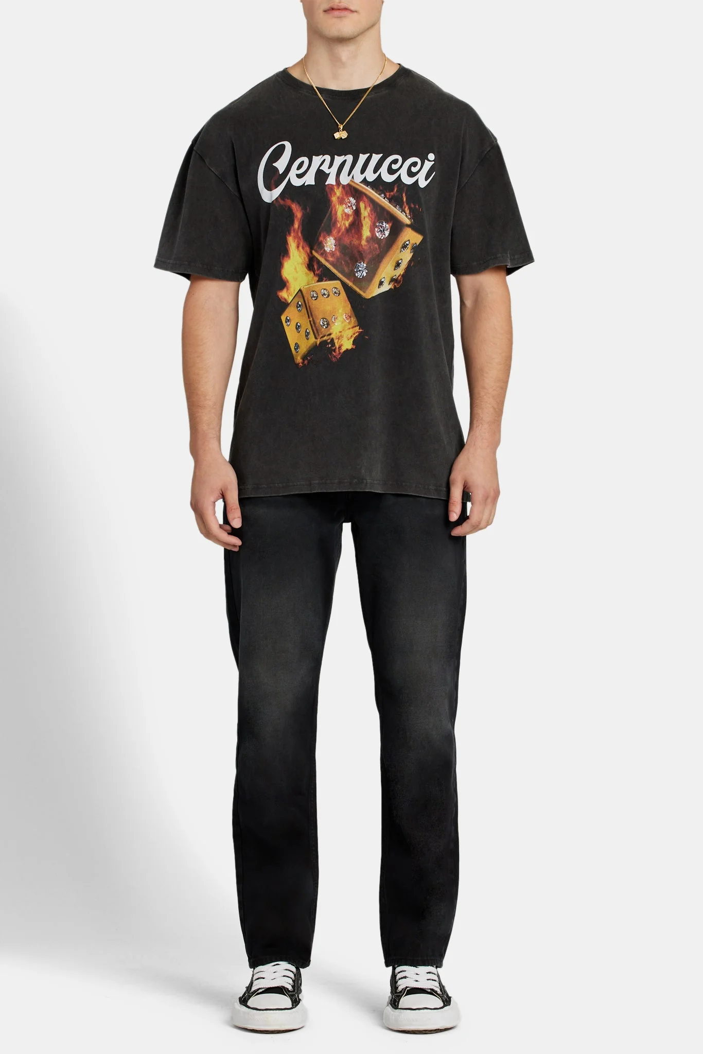 Fire Dice Graphic T-Shirt - Black - Image 3