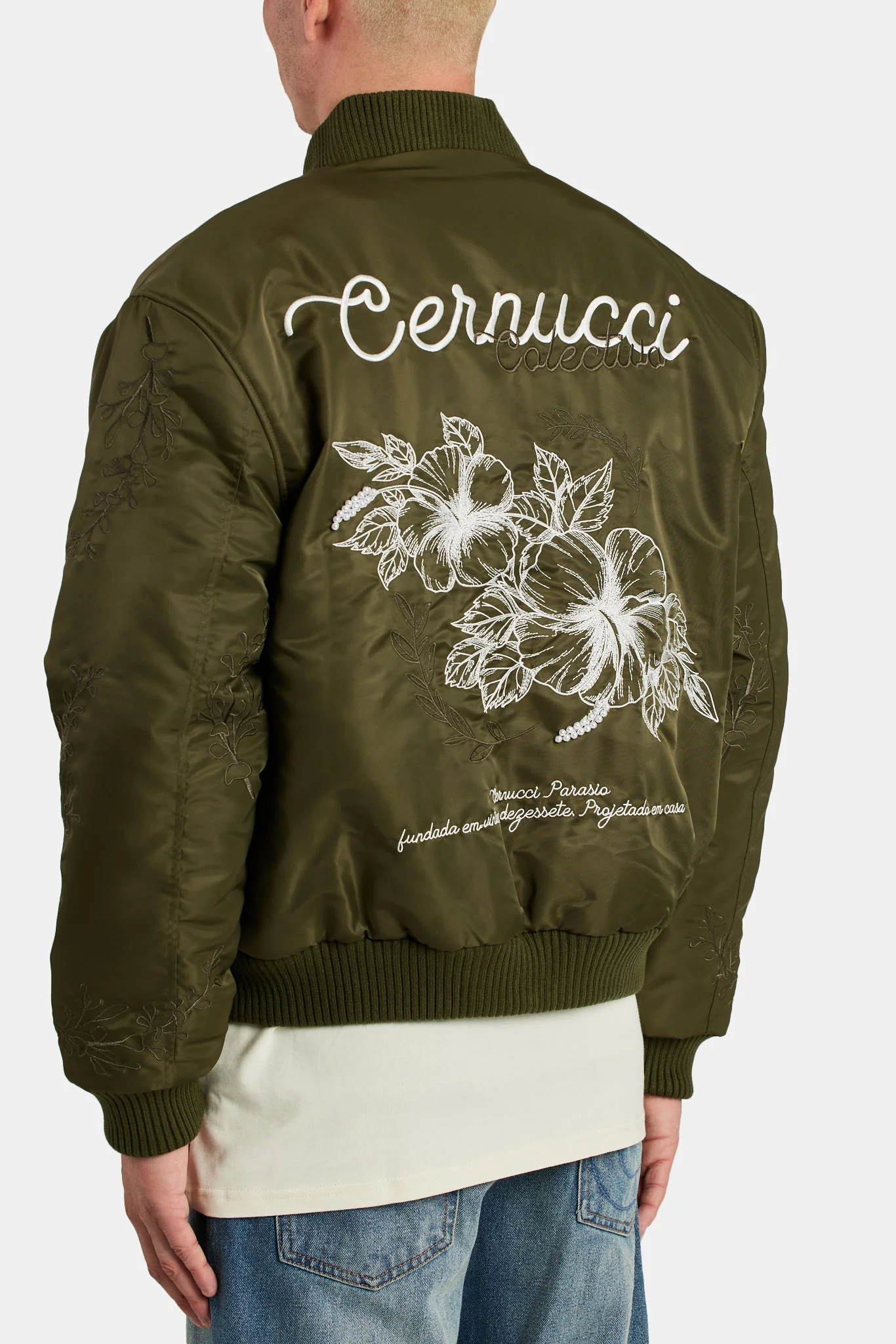 Floral Nylon Bomber Jacket - Image 4