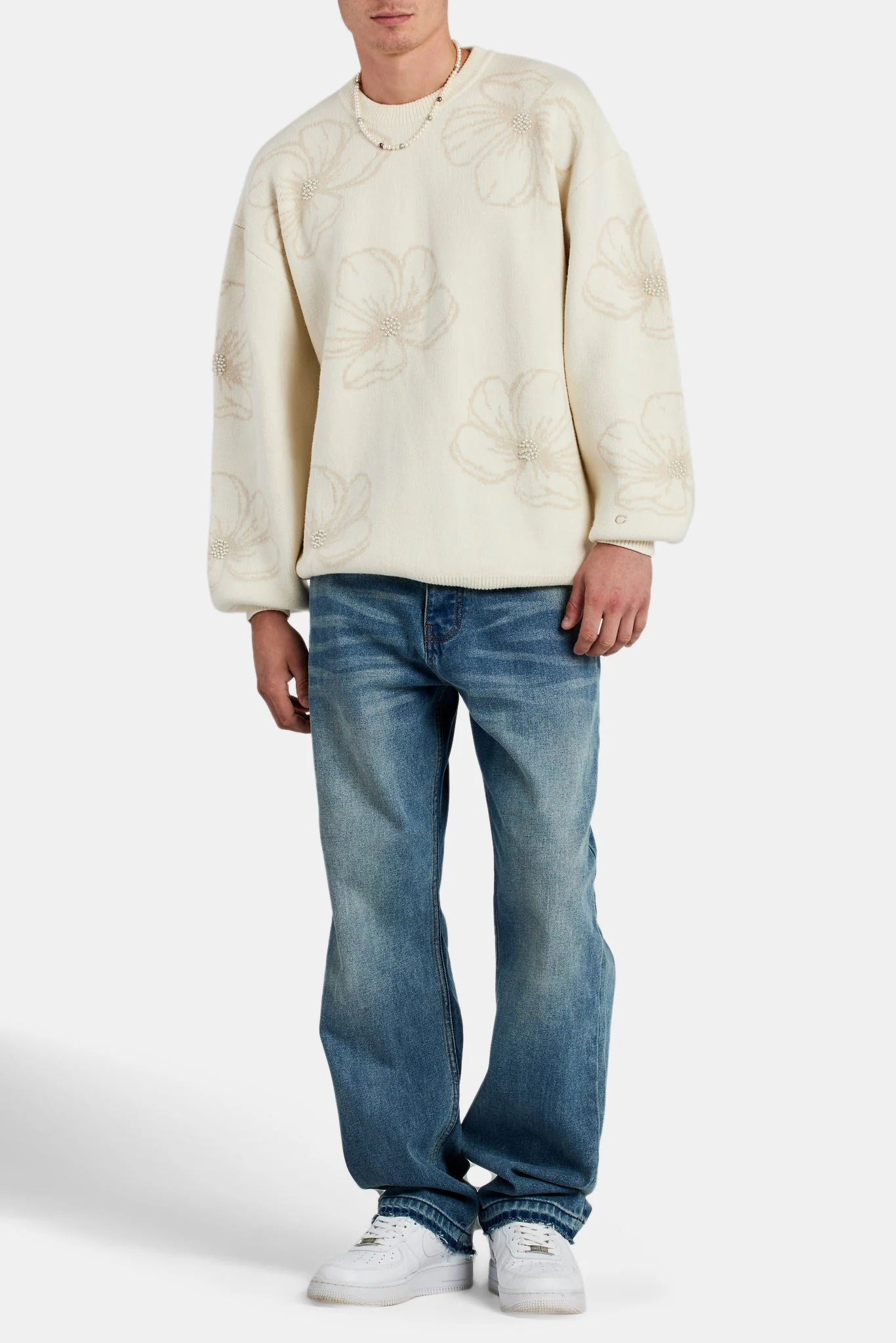 Floral Pearl Knitted Jumper - Image 2