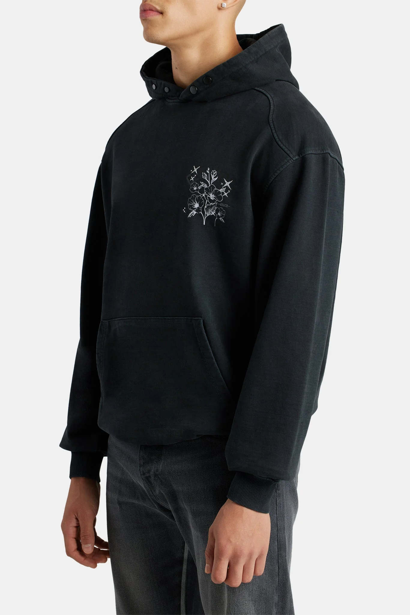 Floral Rhinestone Printed Hoodie - Image 3
