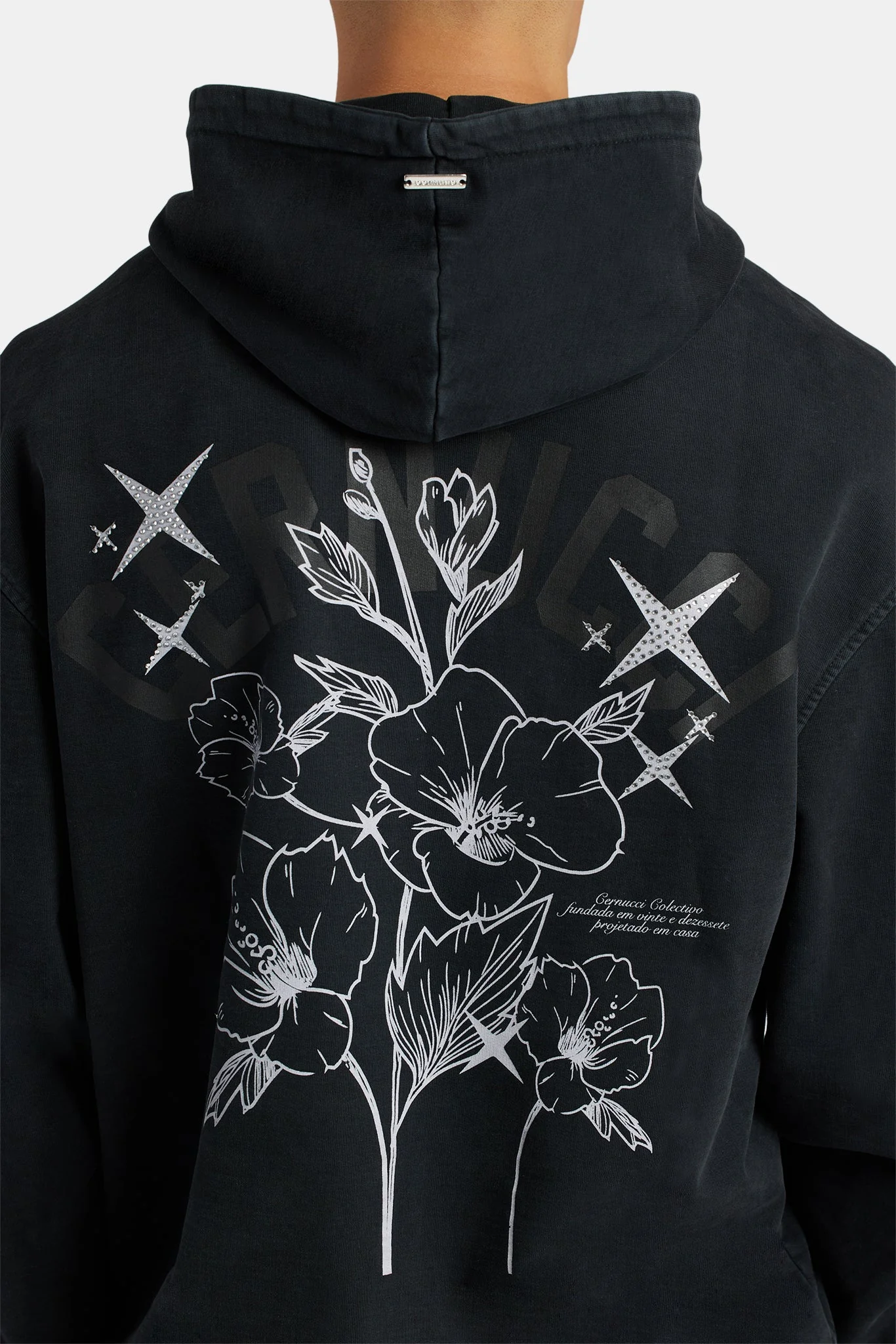 Floral Rhinestone Printed Hoodie - Image 4