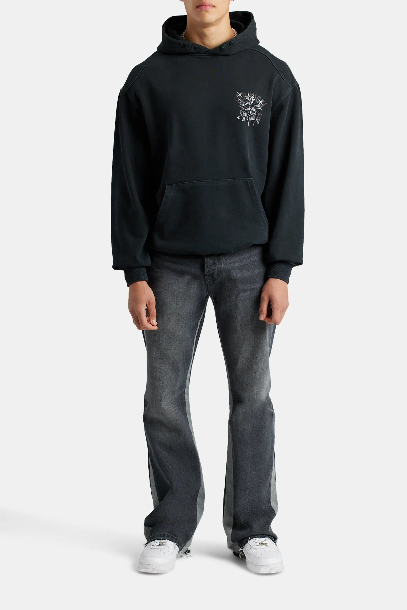 Floral Rhinestone Printed Hoodie - Image 5