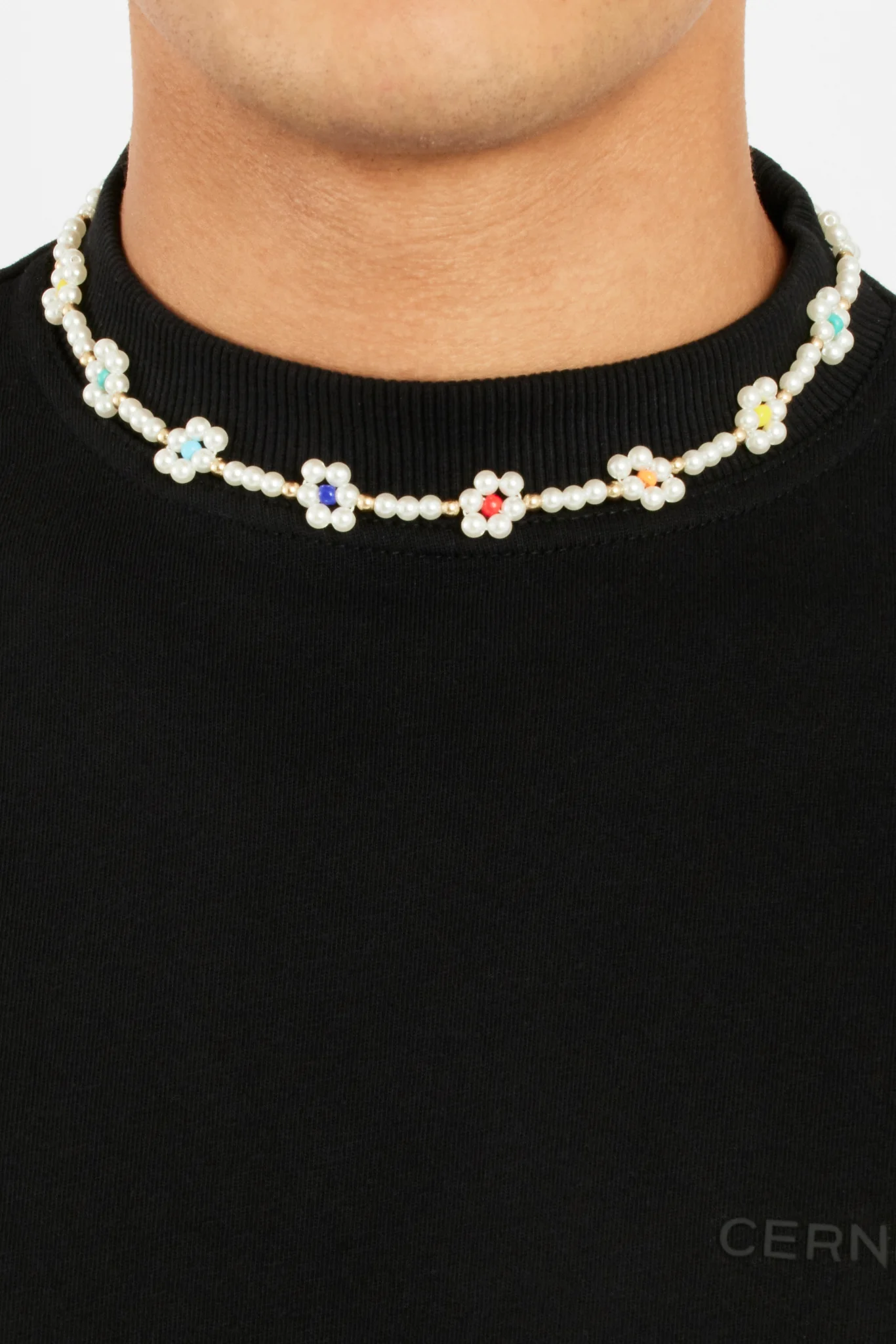 Flower Shape Seed & Colour Beads Freshwater Pearl Necklace - Image 2