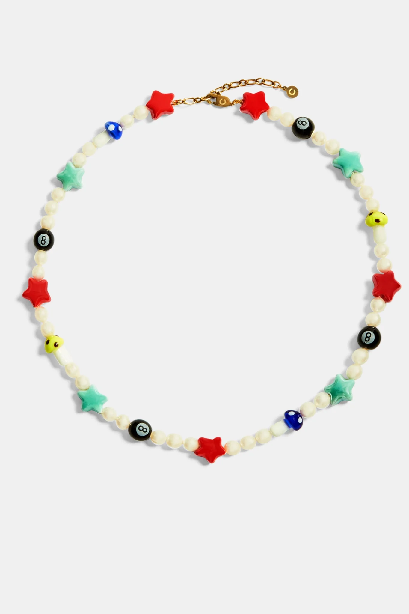 Freshwater Pearl and Acrylic Motif Bracelet 7+2