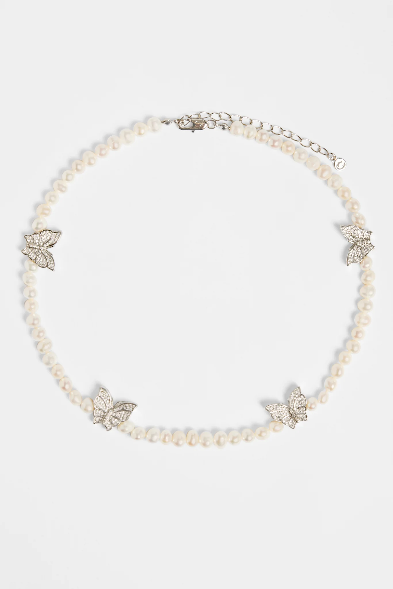 Freshwater Pearl and Iced Butterfly Necklace - Image 3