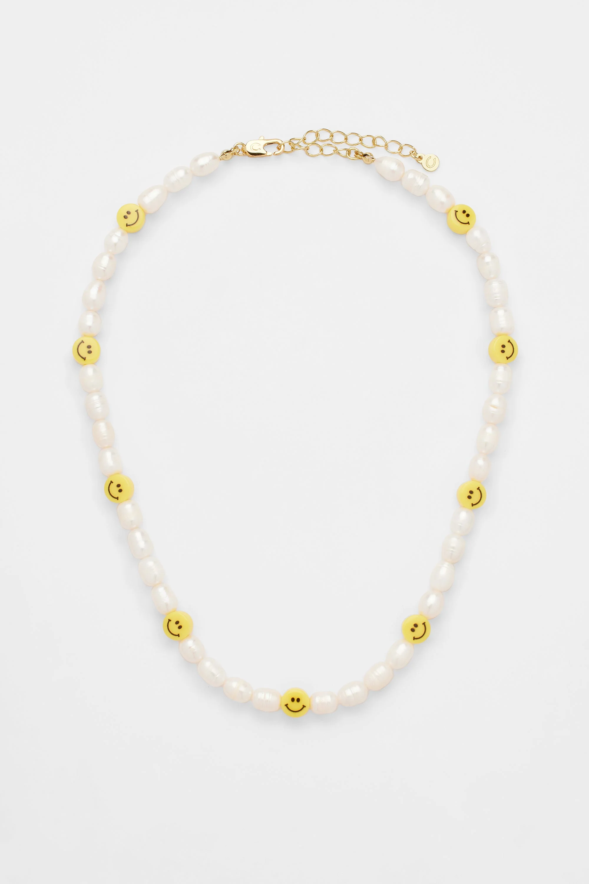 Freshwater Pearl and Yellow Face Motif Necklace - Image 2